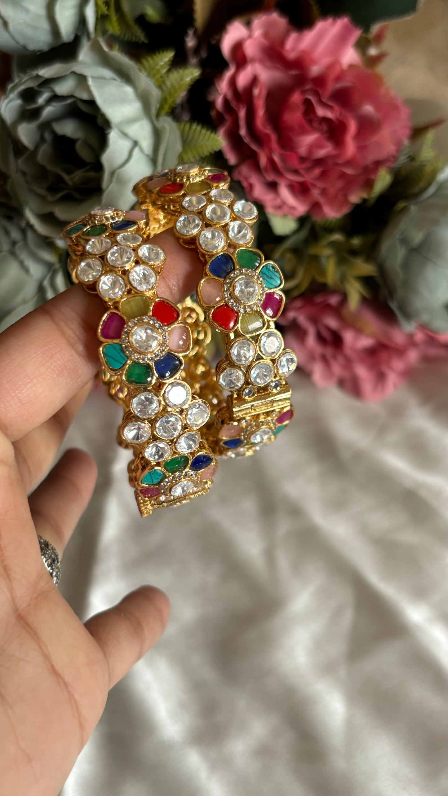 Navratna moissanite bangles