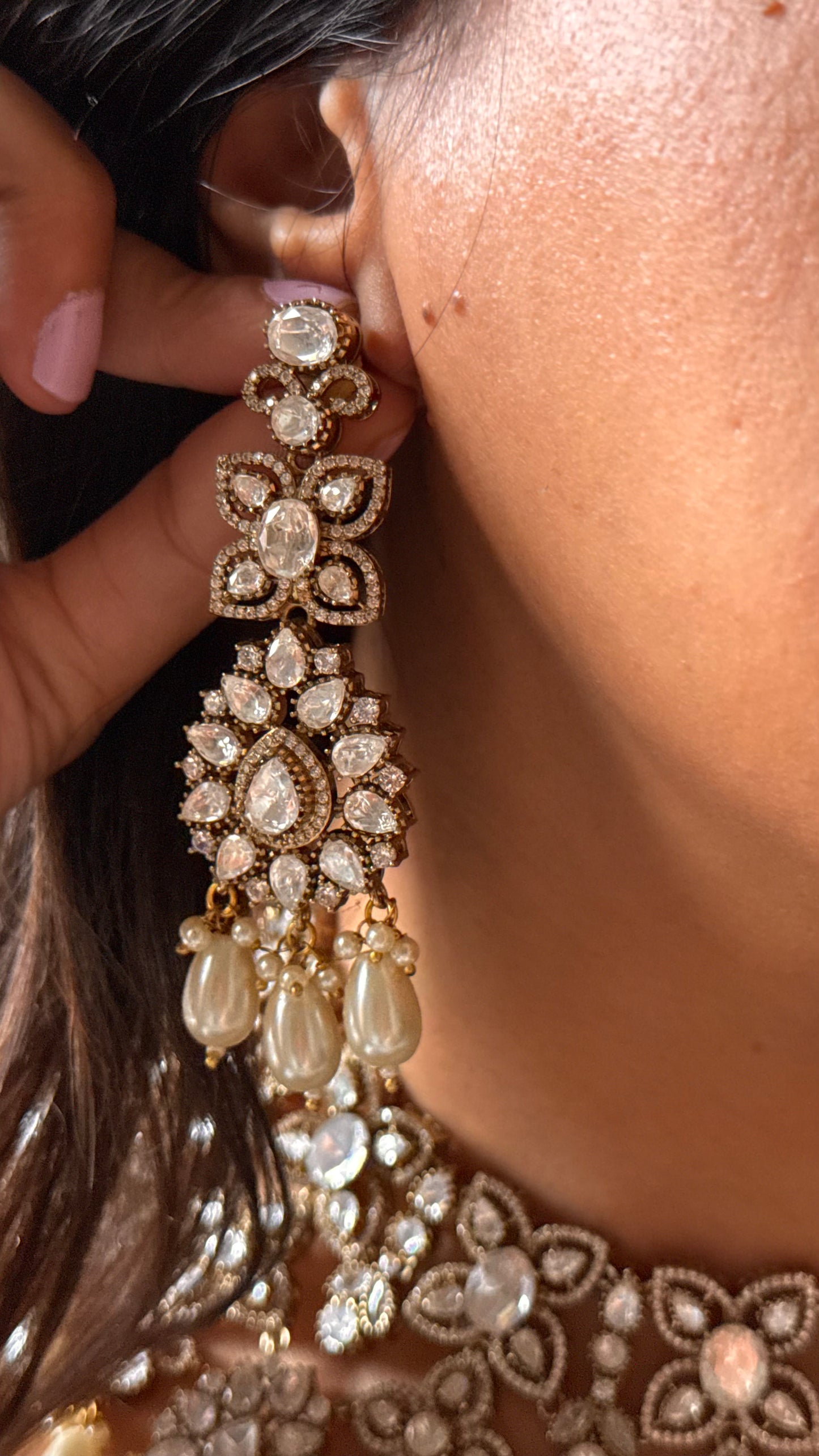 Cz diamond with strawberry drops Necklace