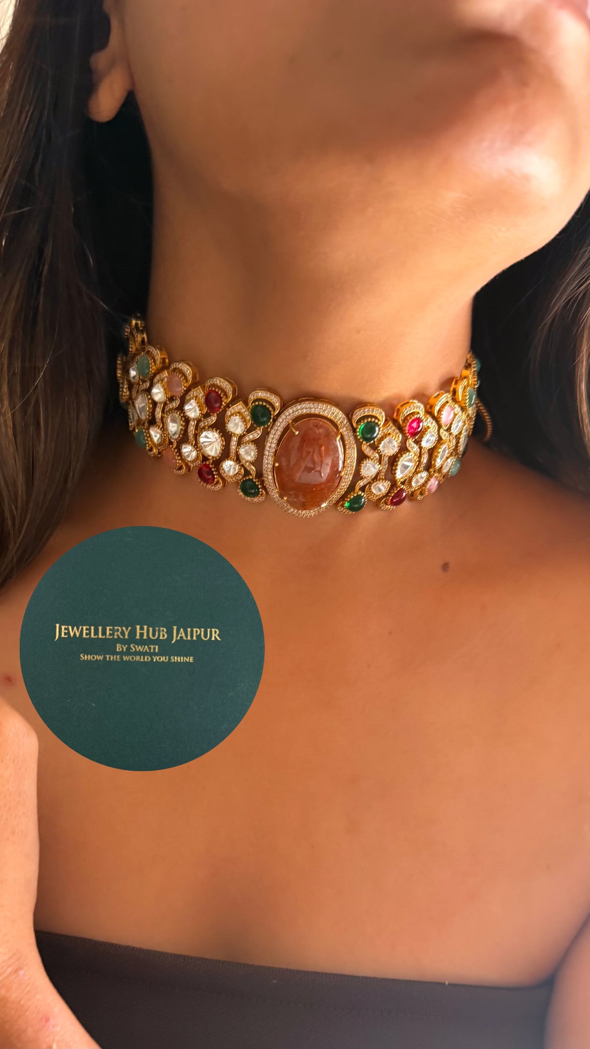 Navratna doublet designer choker set