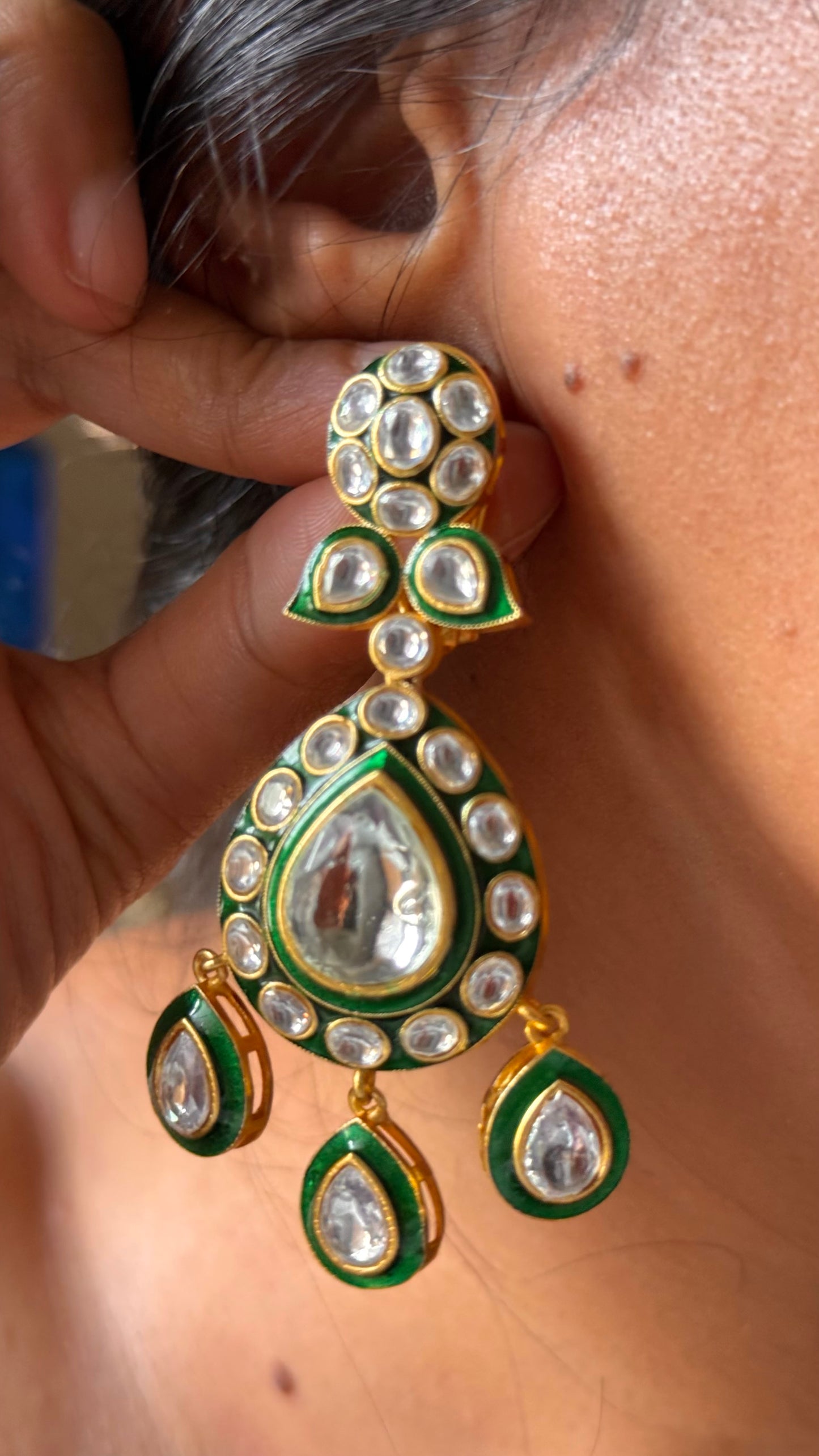 Gold plated meenakari statement Necklace