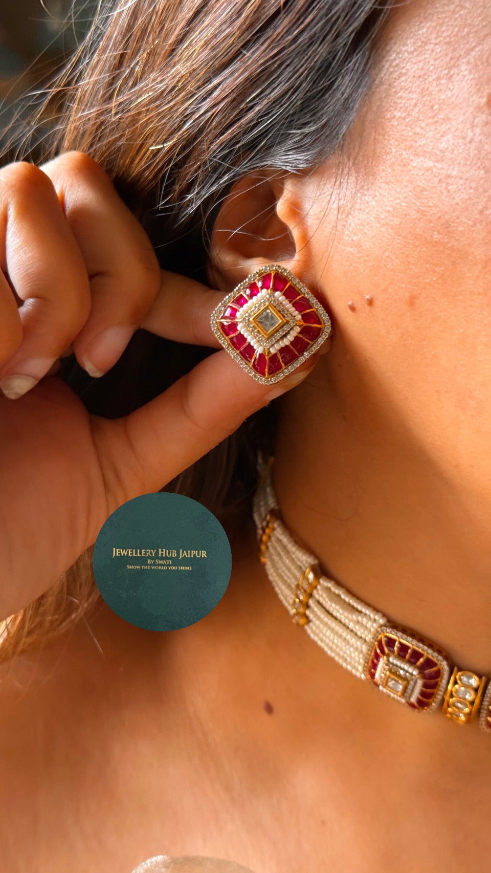 Heritage Minimalist ruby choker set