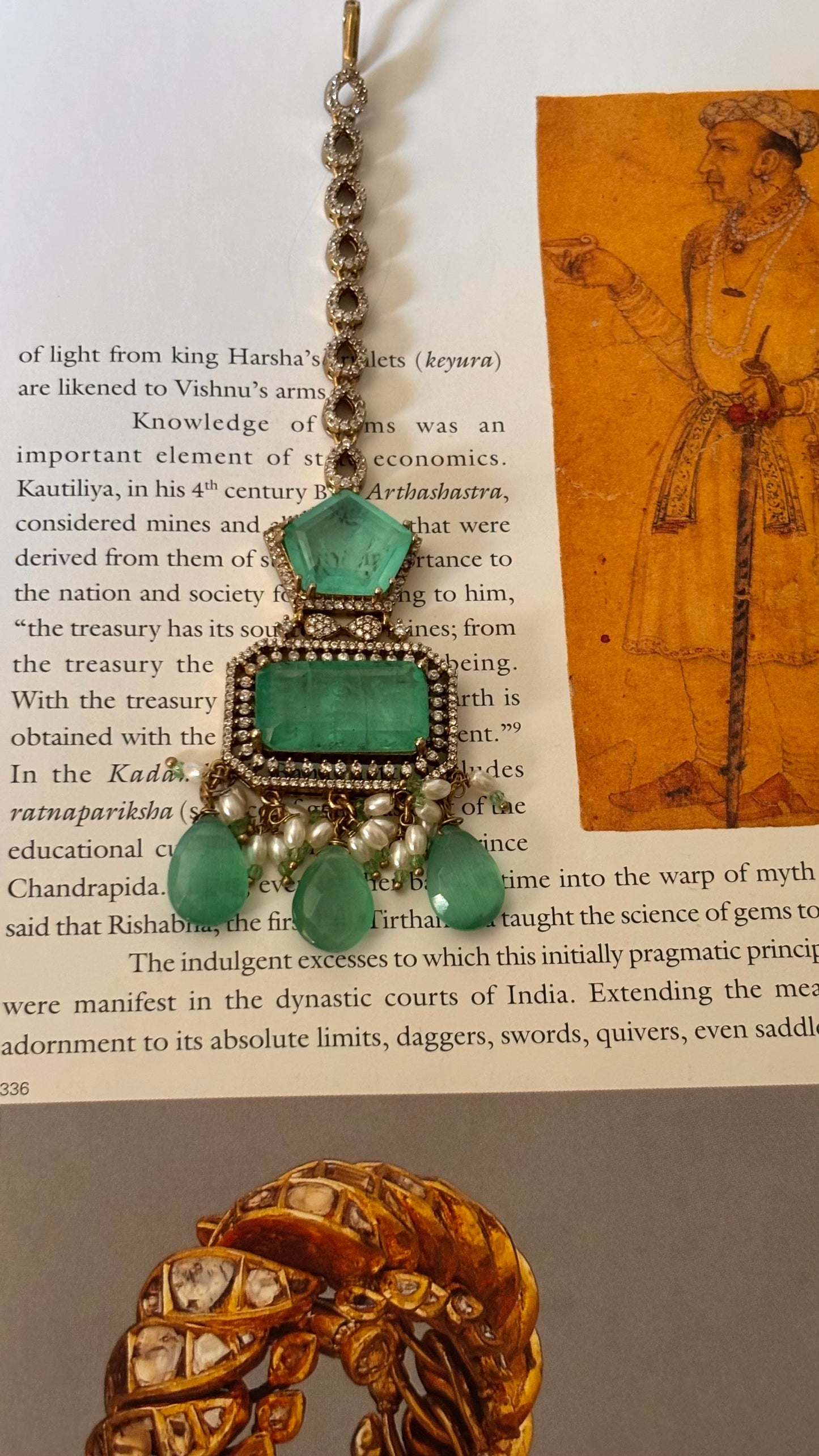 Mint doublet with cz diamond maangtika