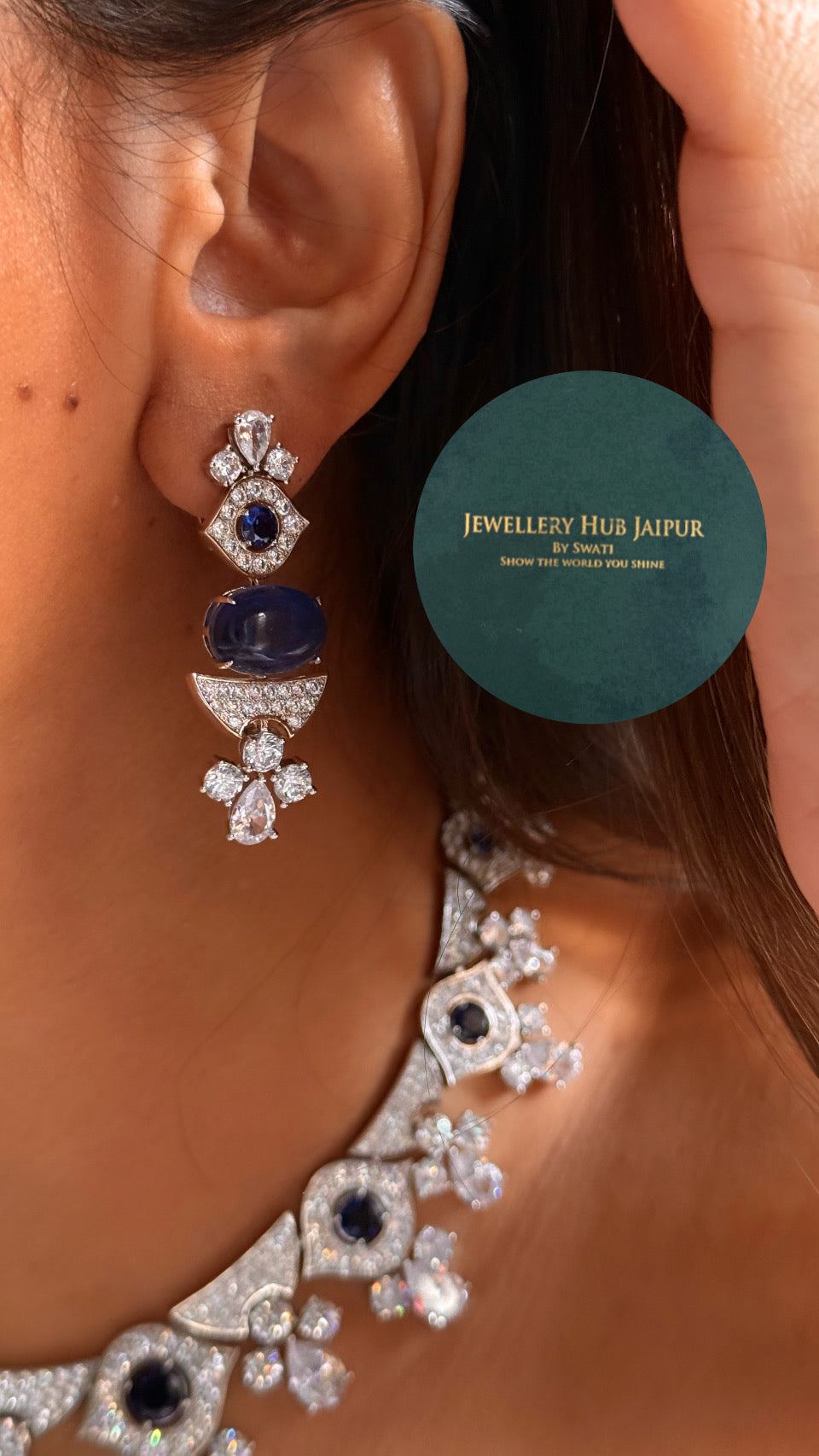 Sapphire bvlgari inspired diamond set