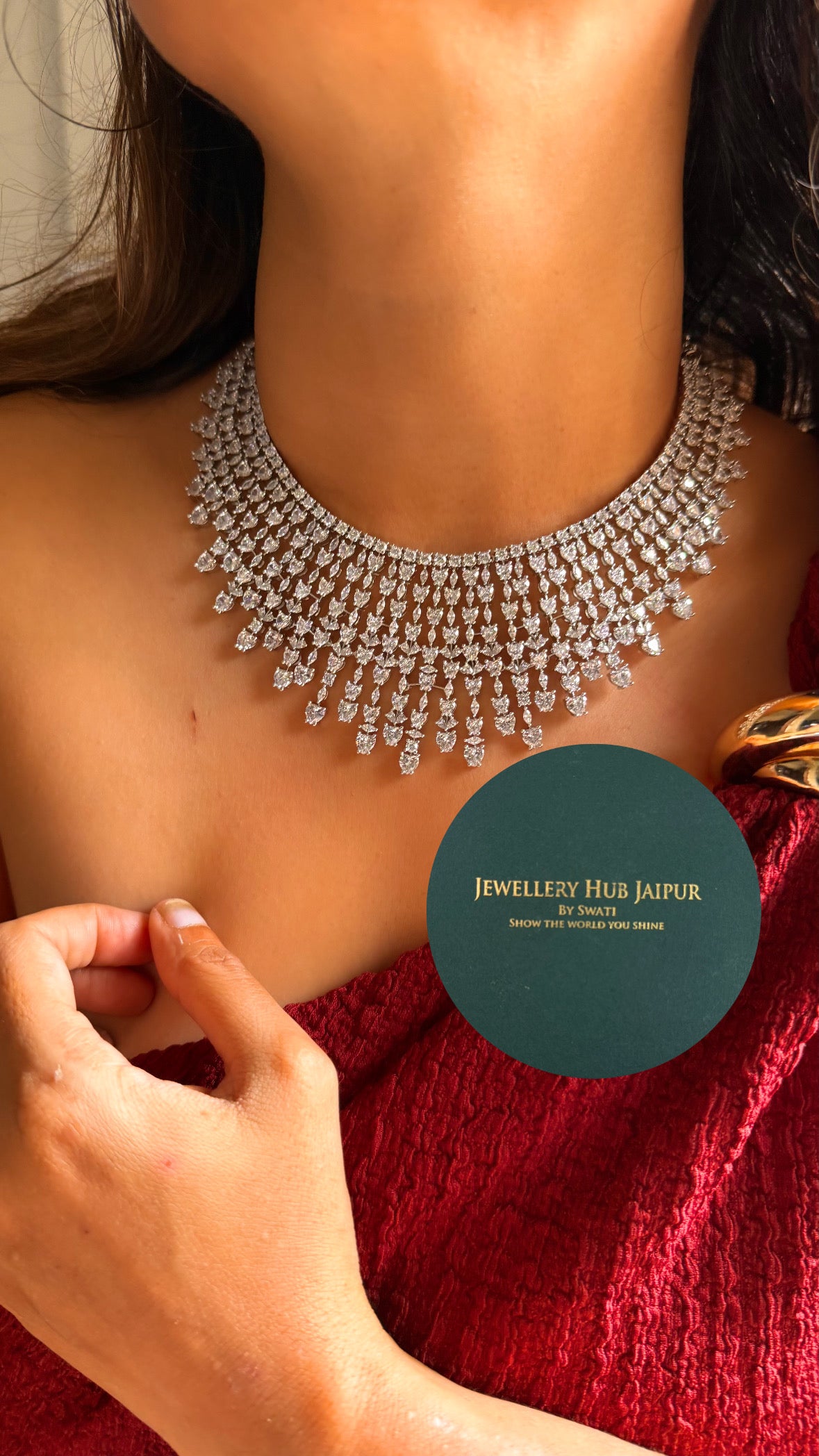 Celestial harmony diamond collar set (Silver)