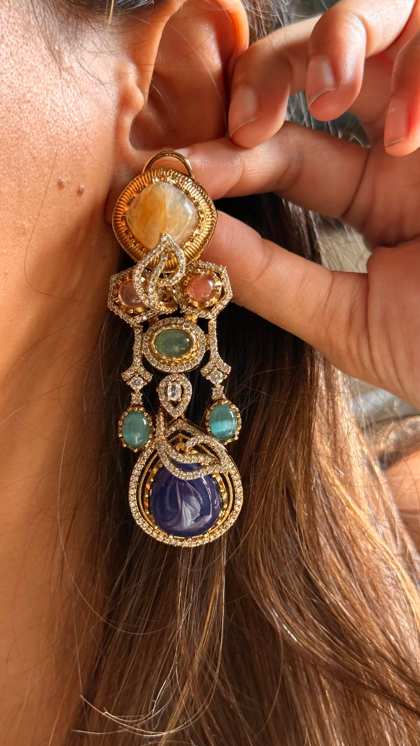 Sabhyasachi inspired
doublet designer cocktail danglers