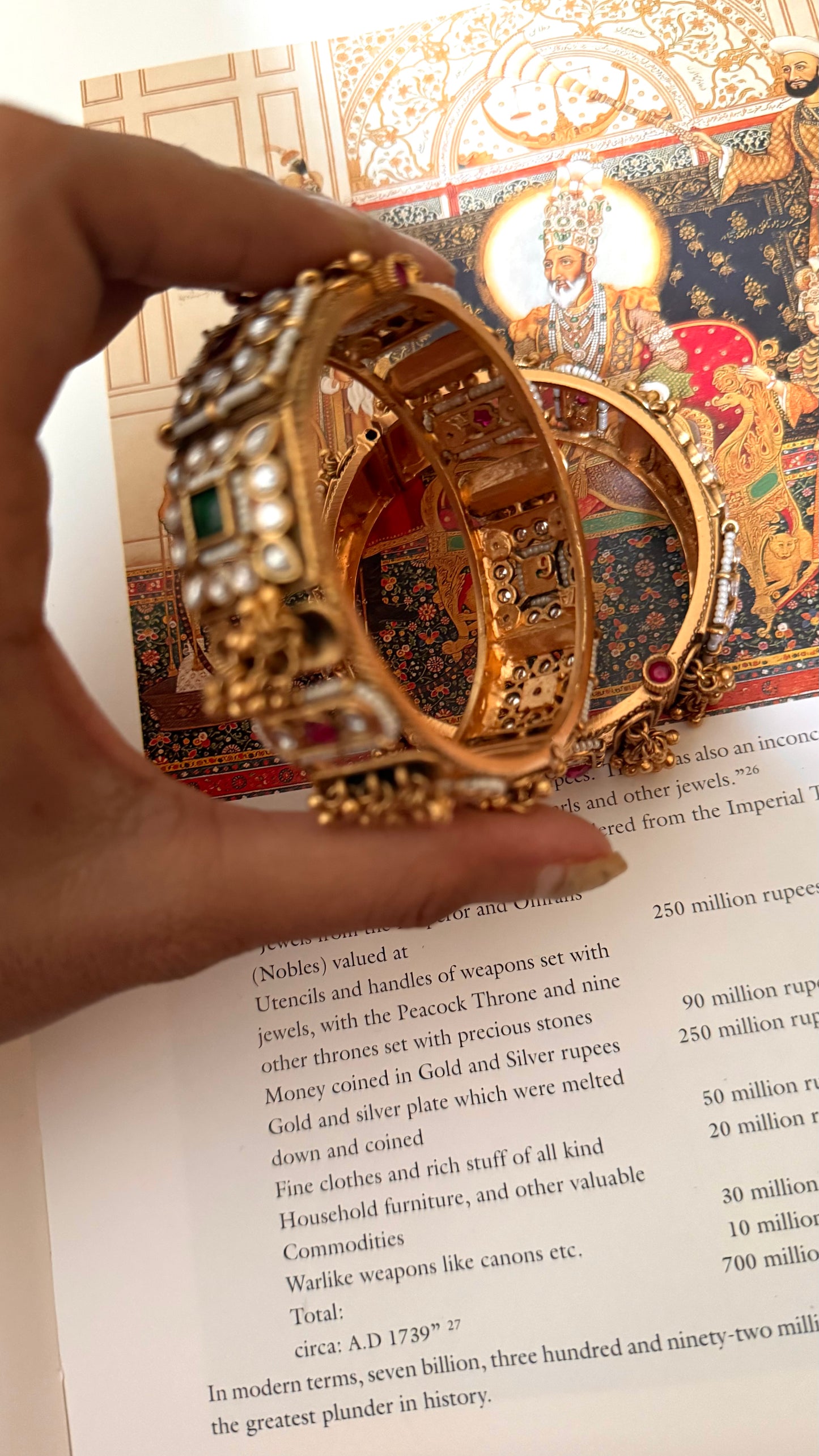 Rani pink & emerald rajwada openable bangle