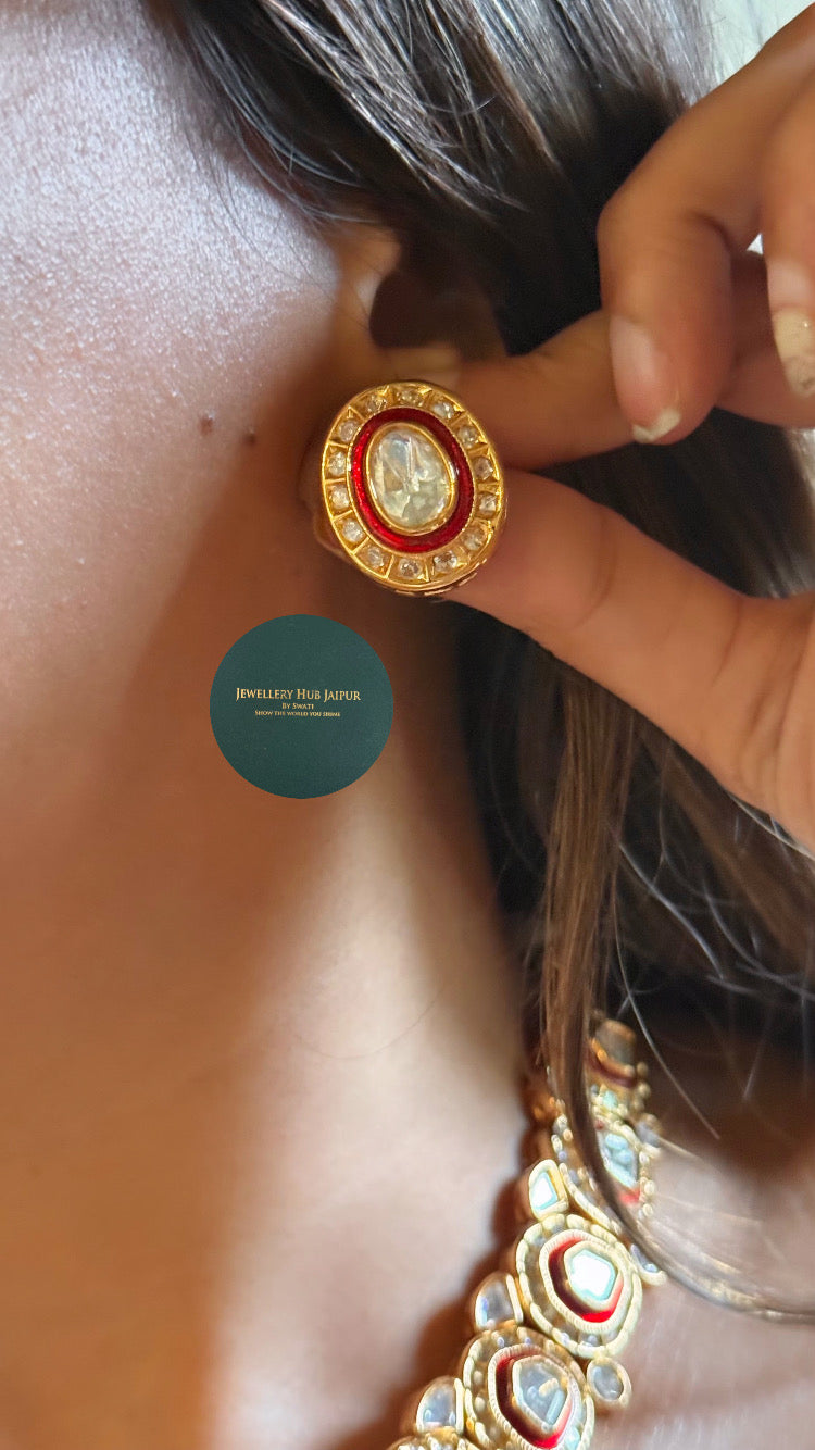 Ruby meenakari polki choker set