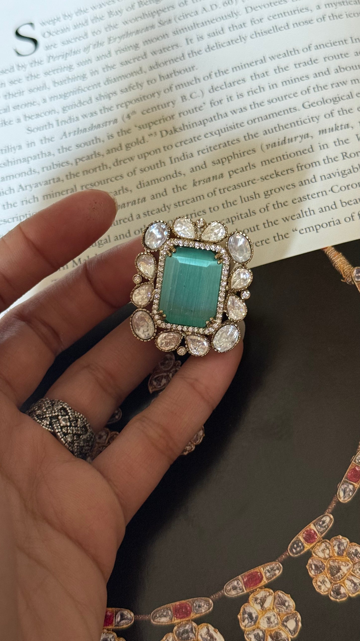 Mint doublet Moissanite adjustable