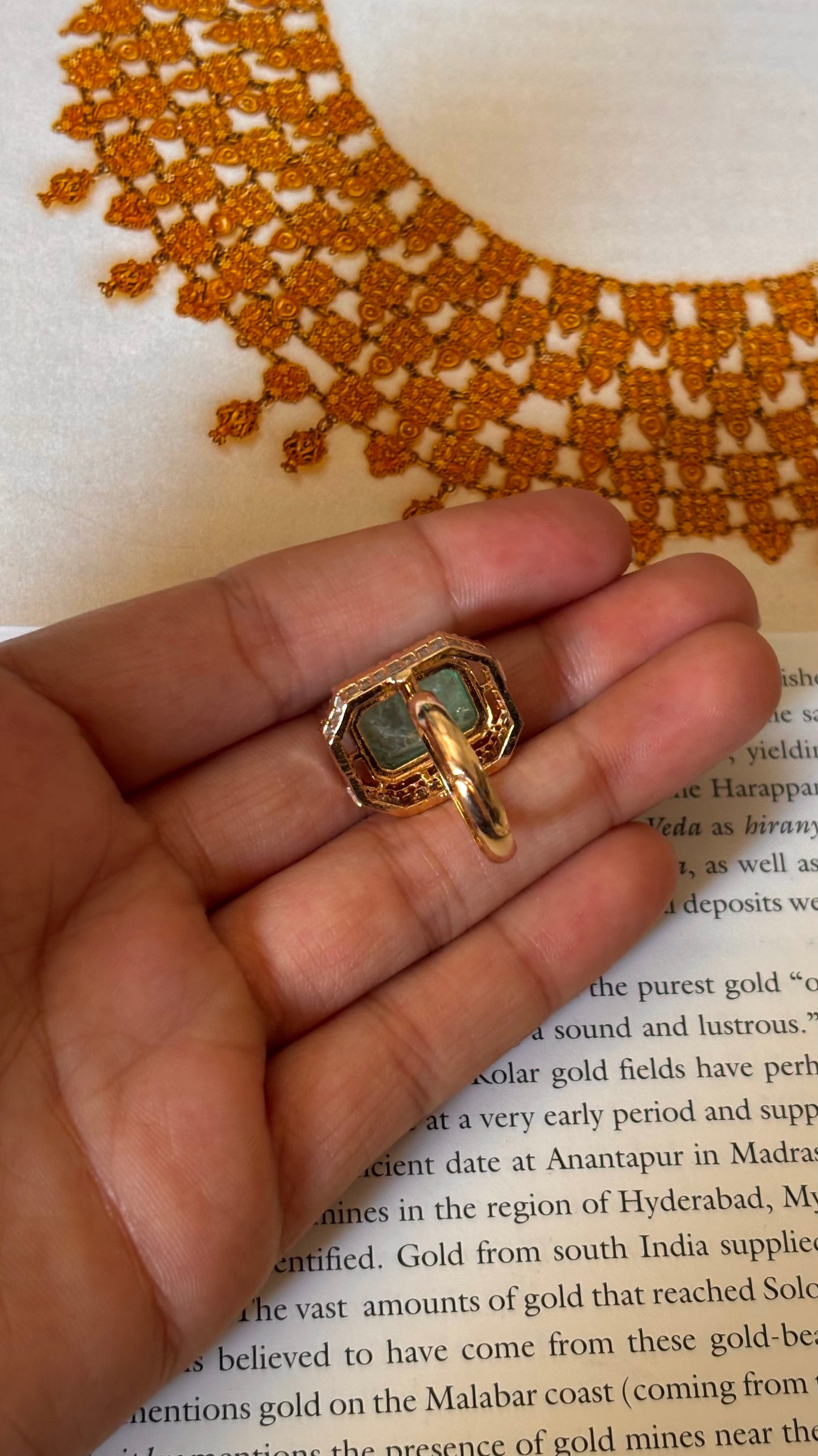 Mint square shape adjustable ring