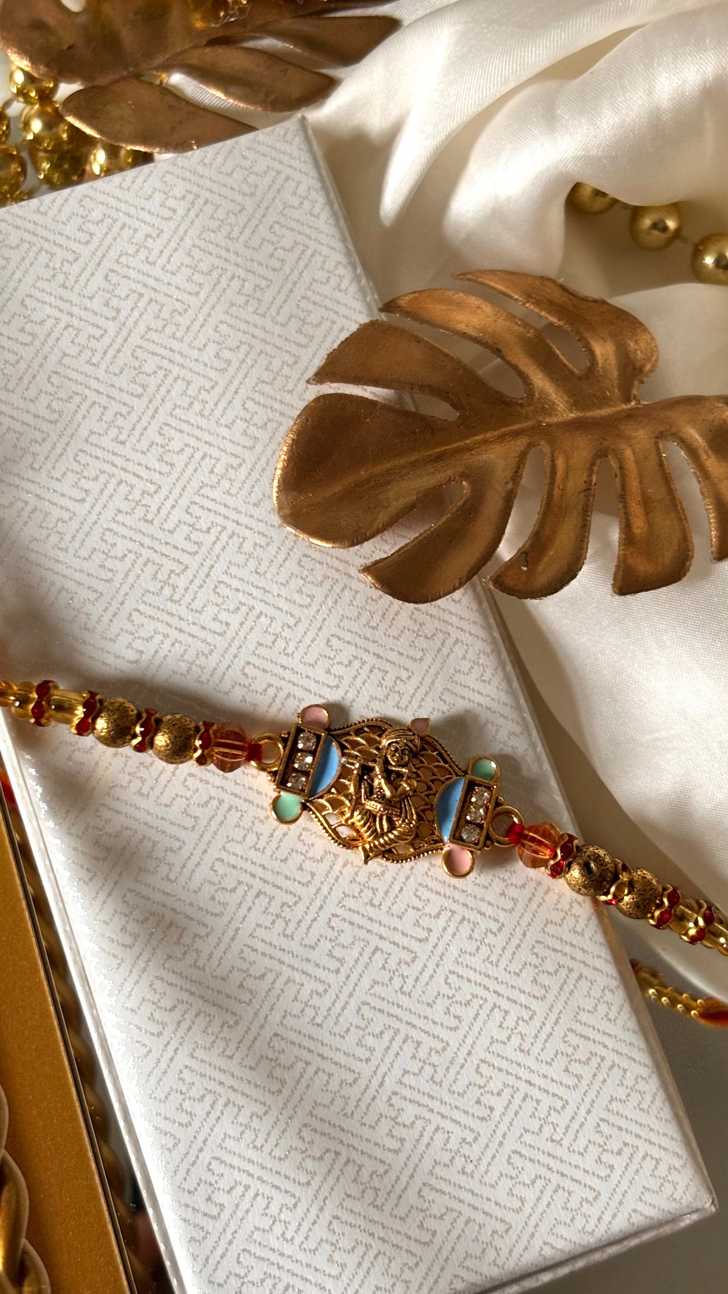 Lord Krishna inspired heritage rakhi ( shipping will be extra )