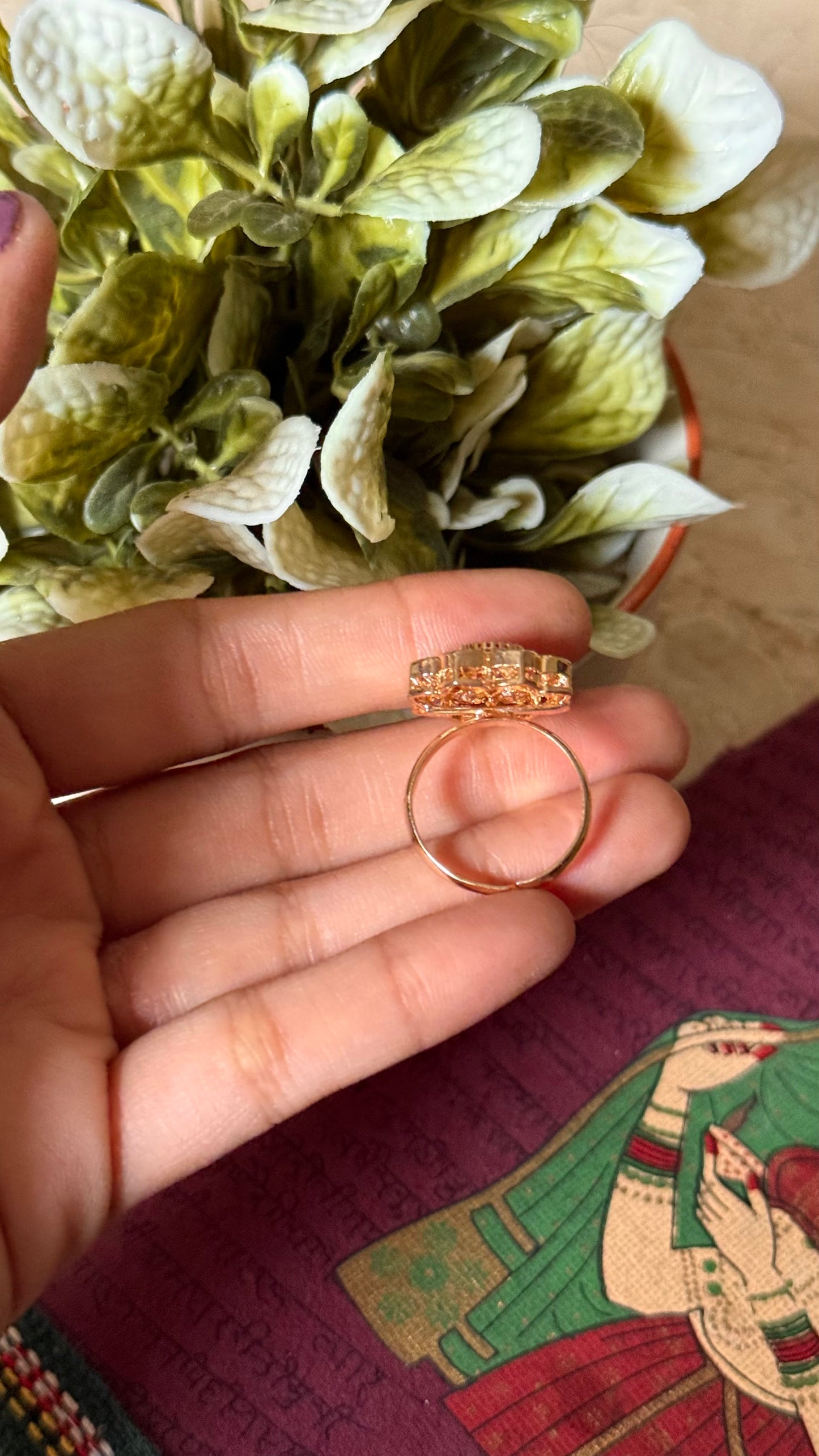 Rani pink floral openable ring