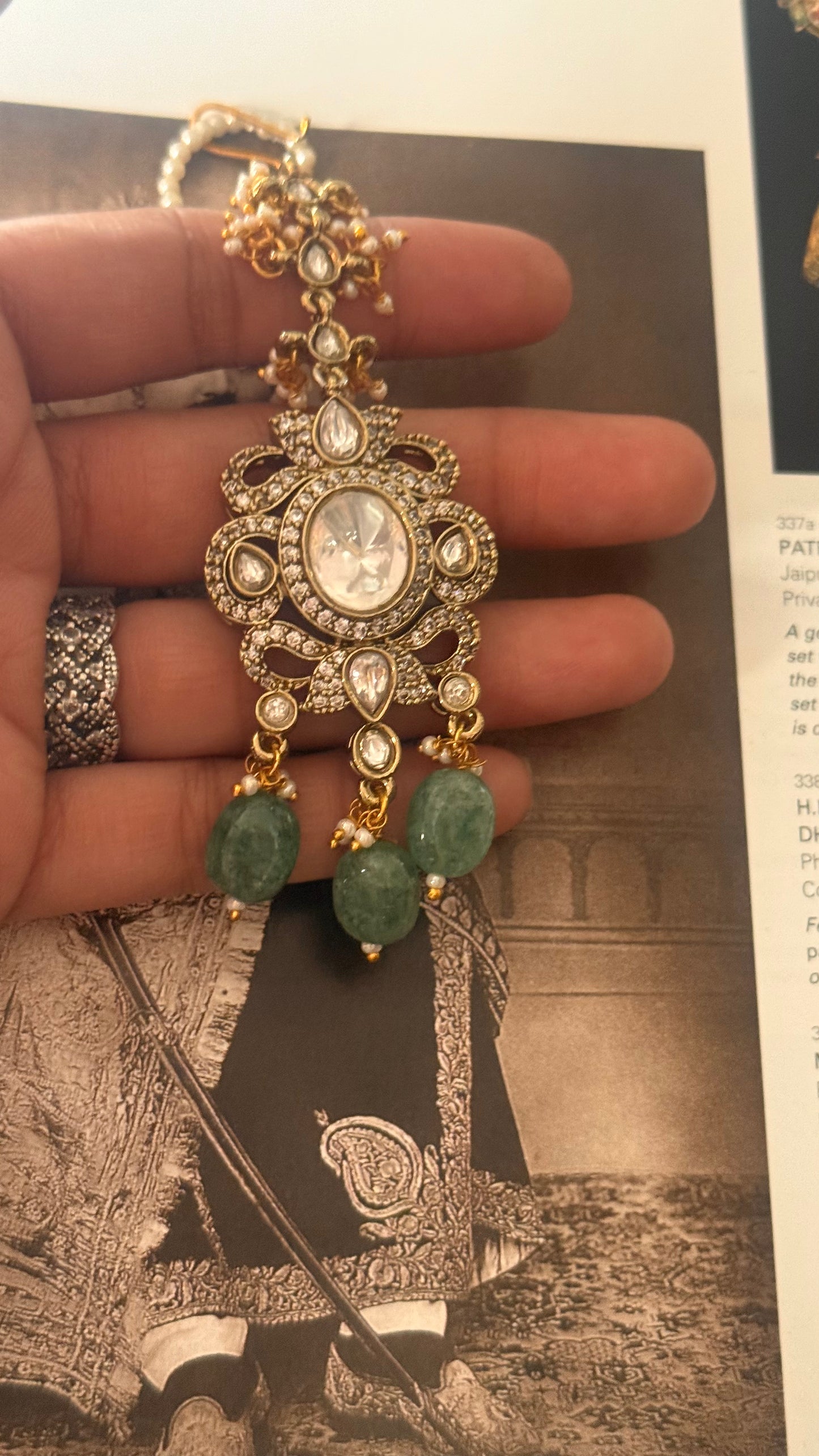 Mint uncut polki victorian maangtika