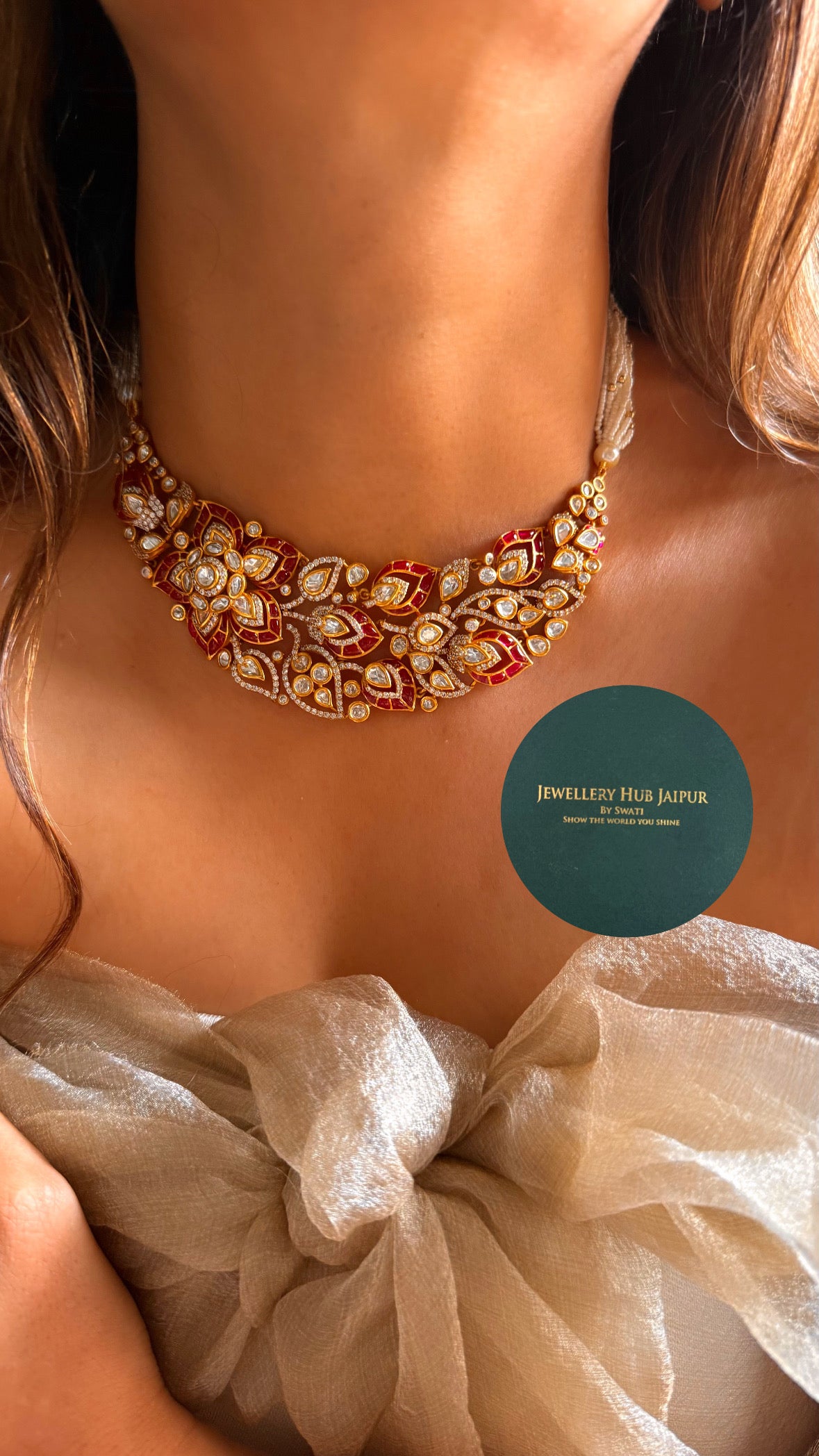Heritage Ruby Sabyasachi inspired collar set