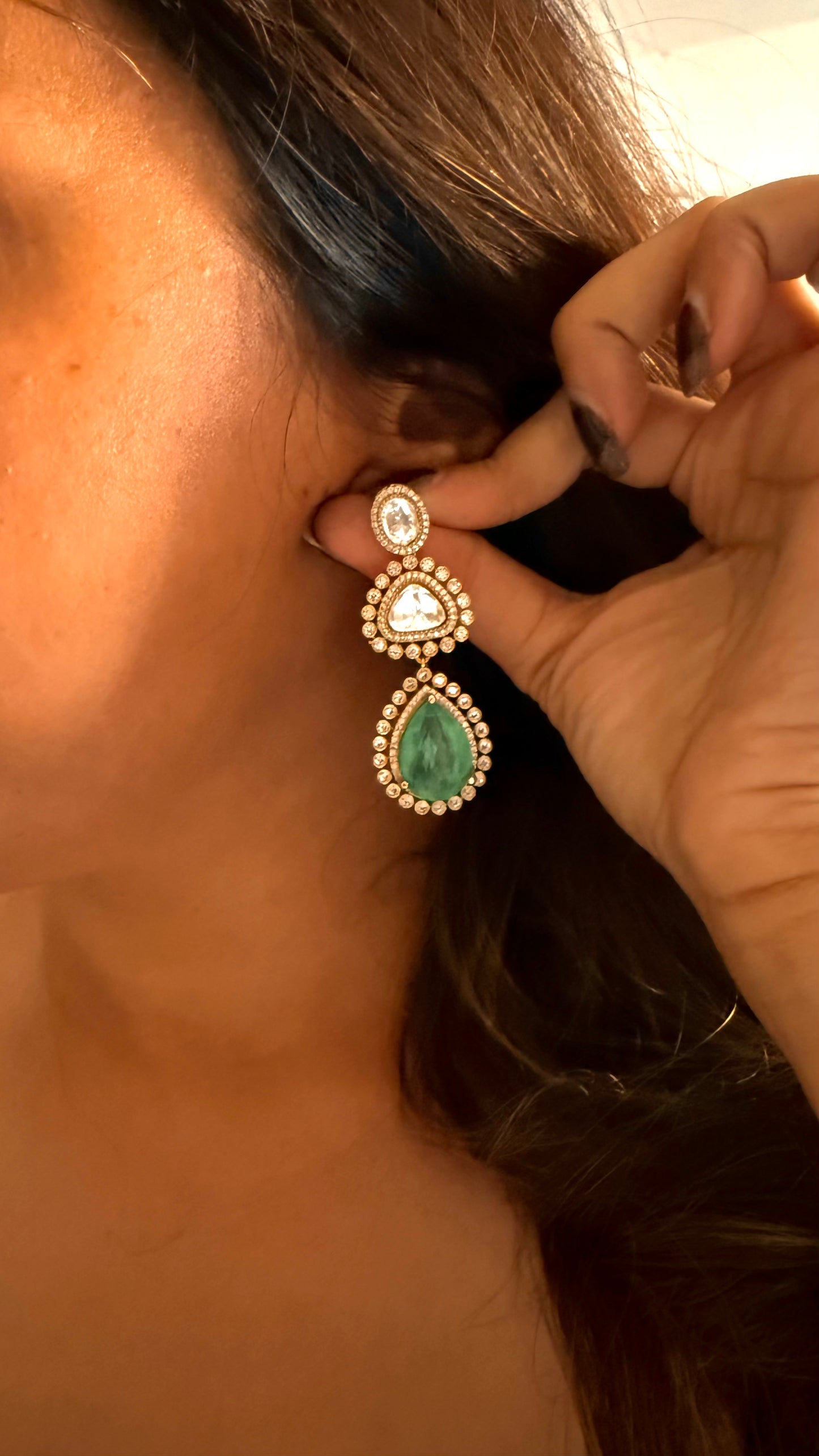 Mint doublet 6 layer Moissanite set