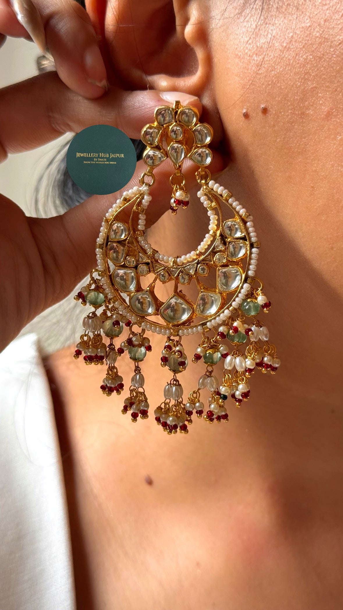 Rangrez paachi Royal heritage bridal paachi Kundan with mint drops