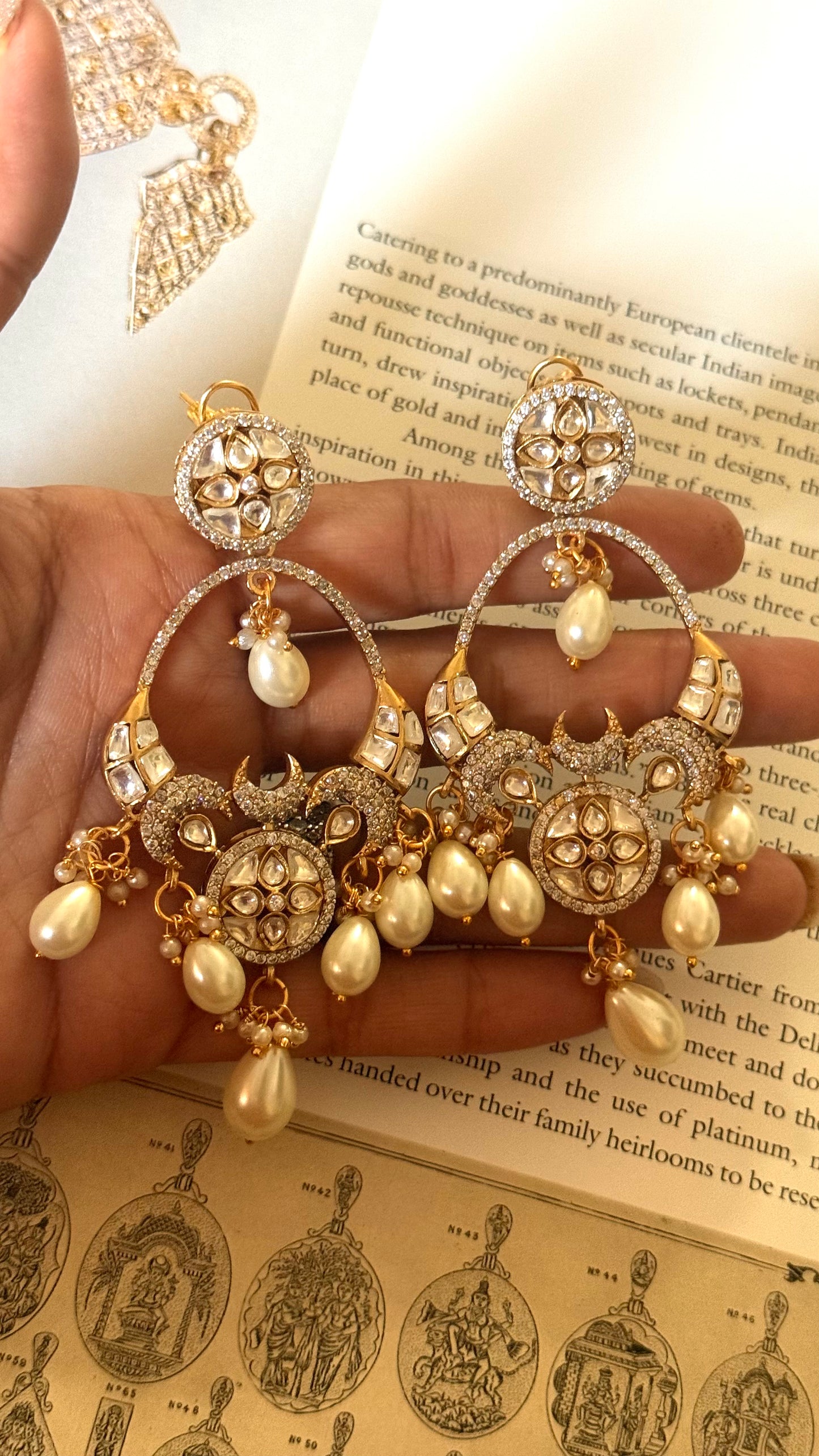 Moissanite with pearl drop earrings