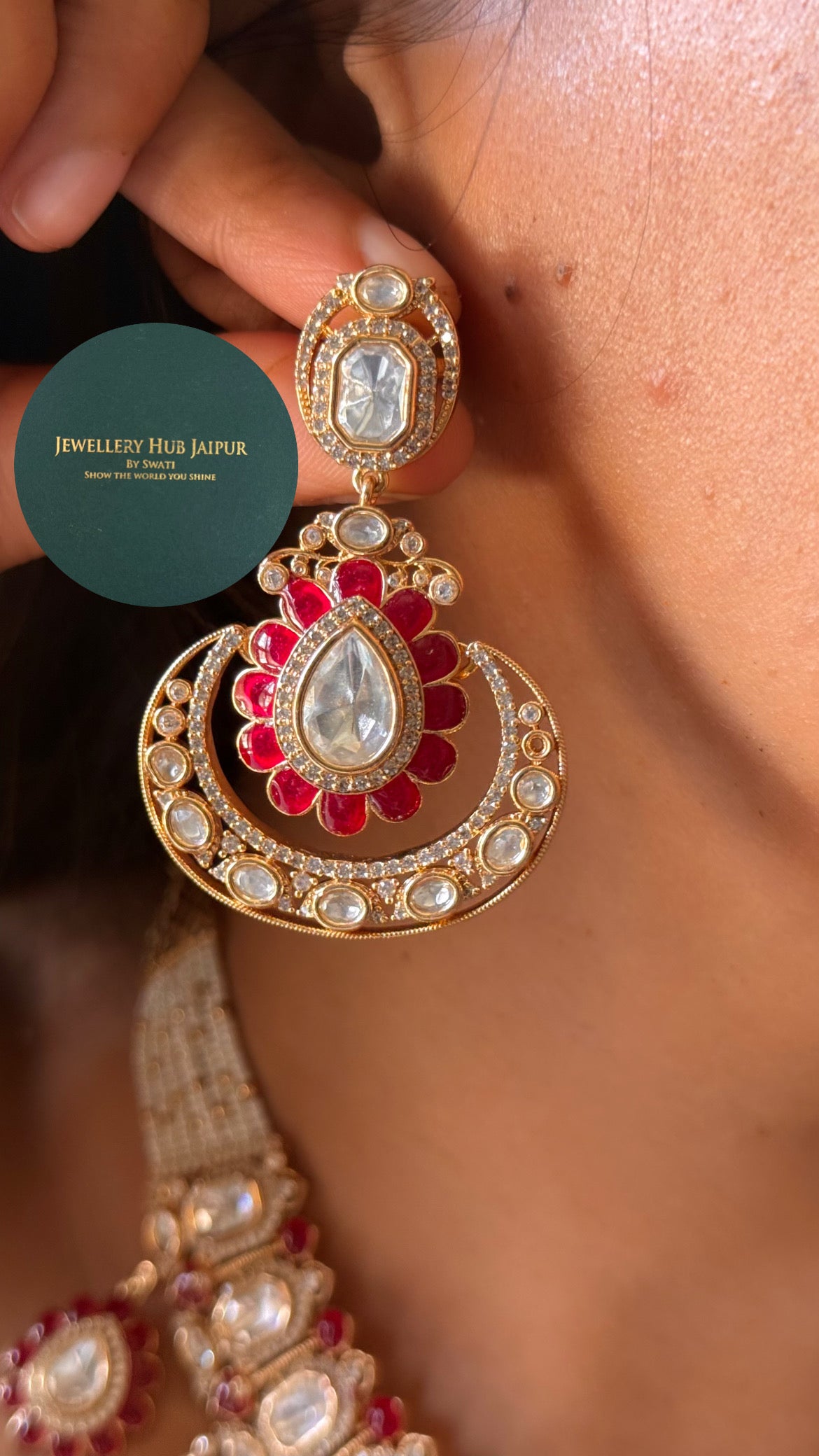 Ruby moissanite heritage collar set