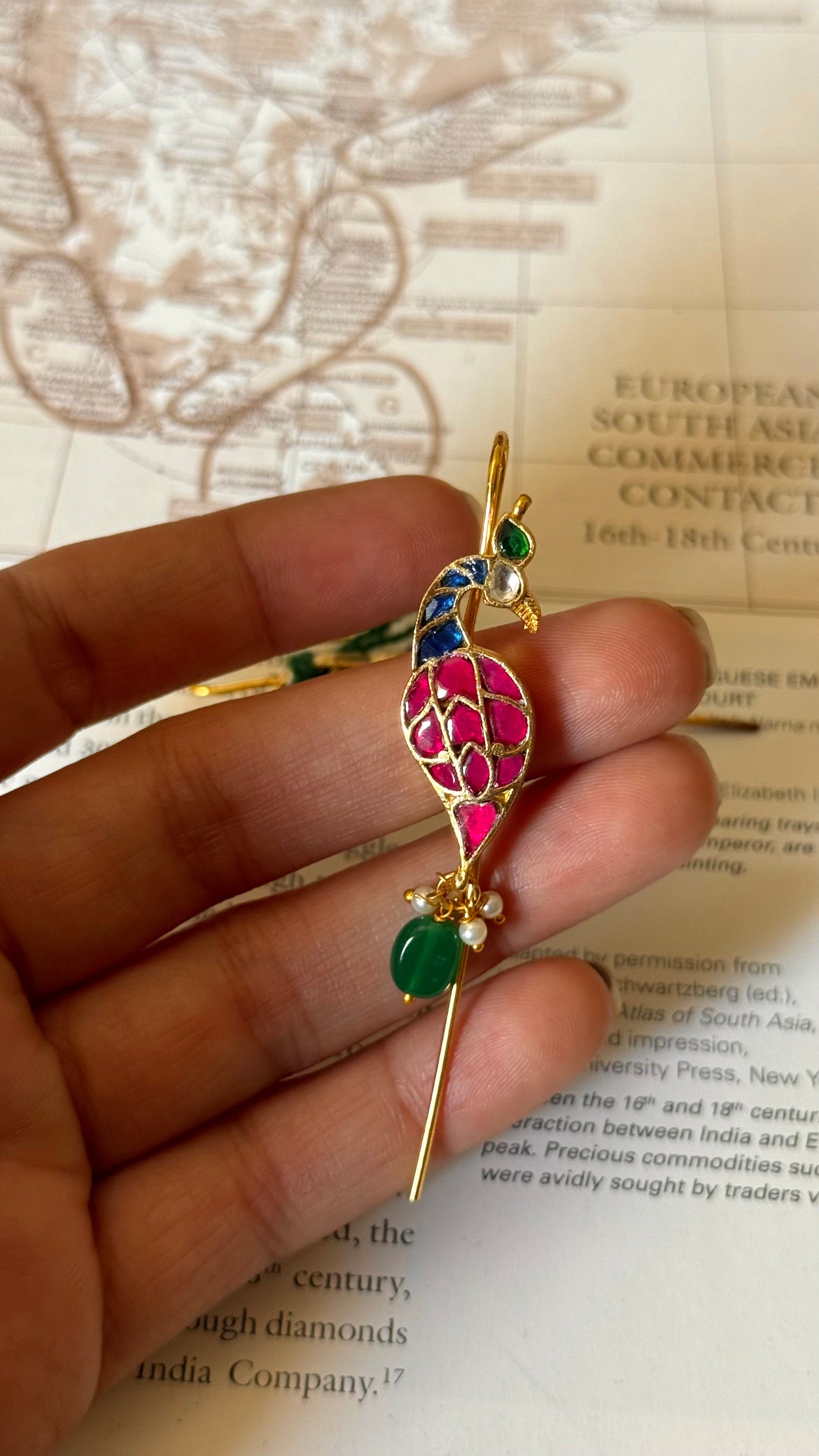 Sui dhaga inspired peacock designer earrings