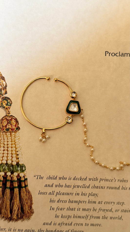 Emerald meenakari moissanite jodha nath