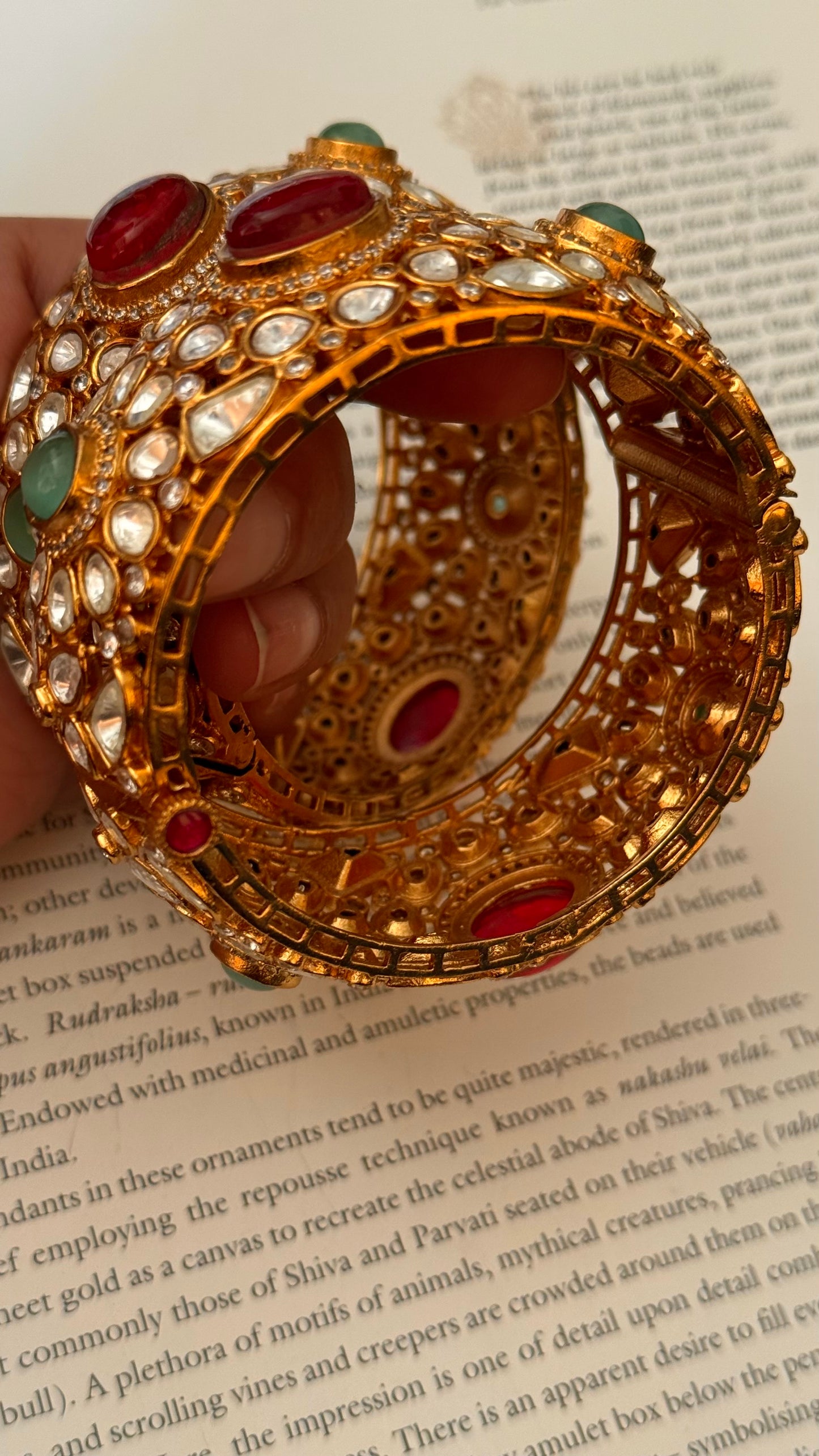 ruby and mint polki bangles