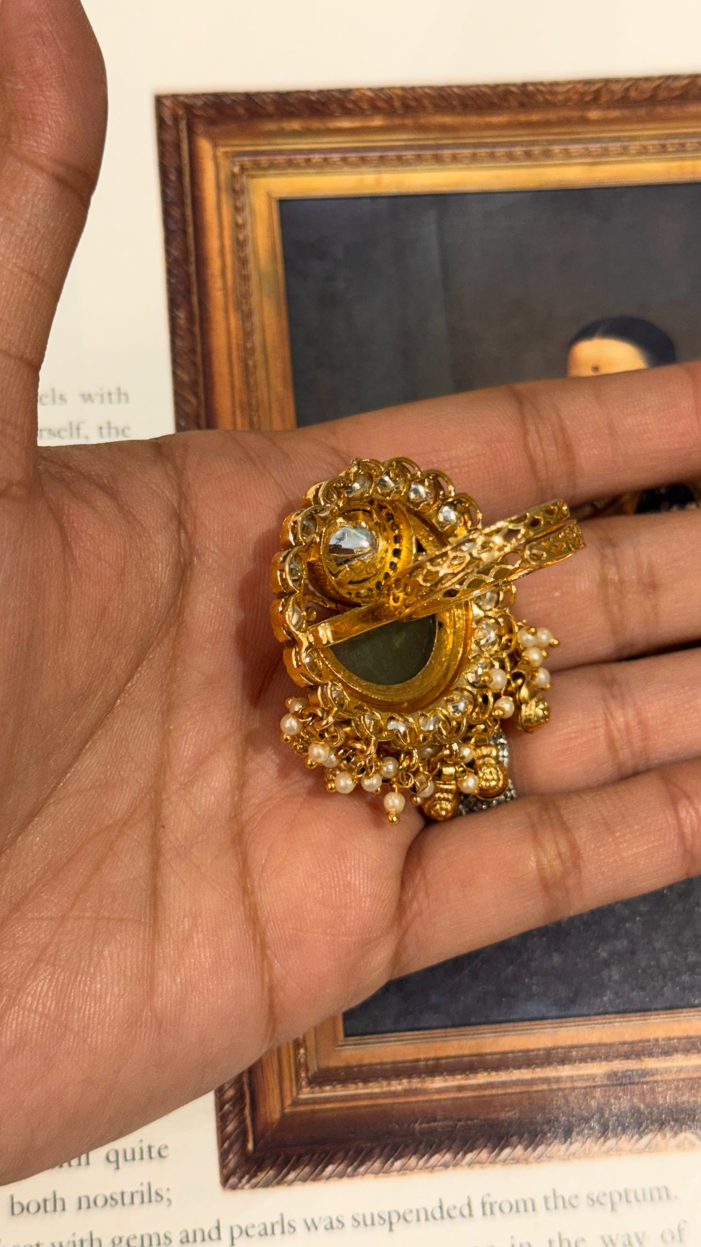 Mint & Rani pink Rajwada Nakshi ring