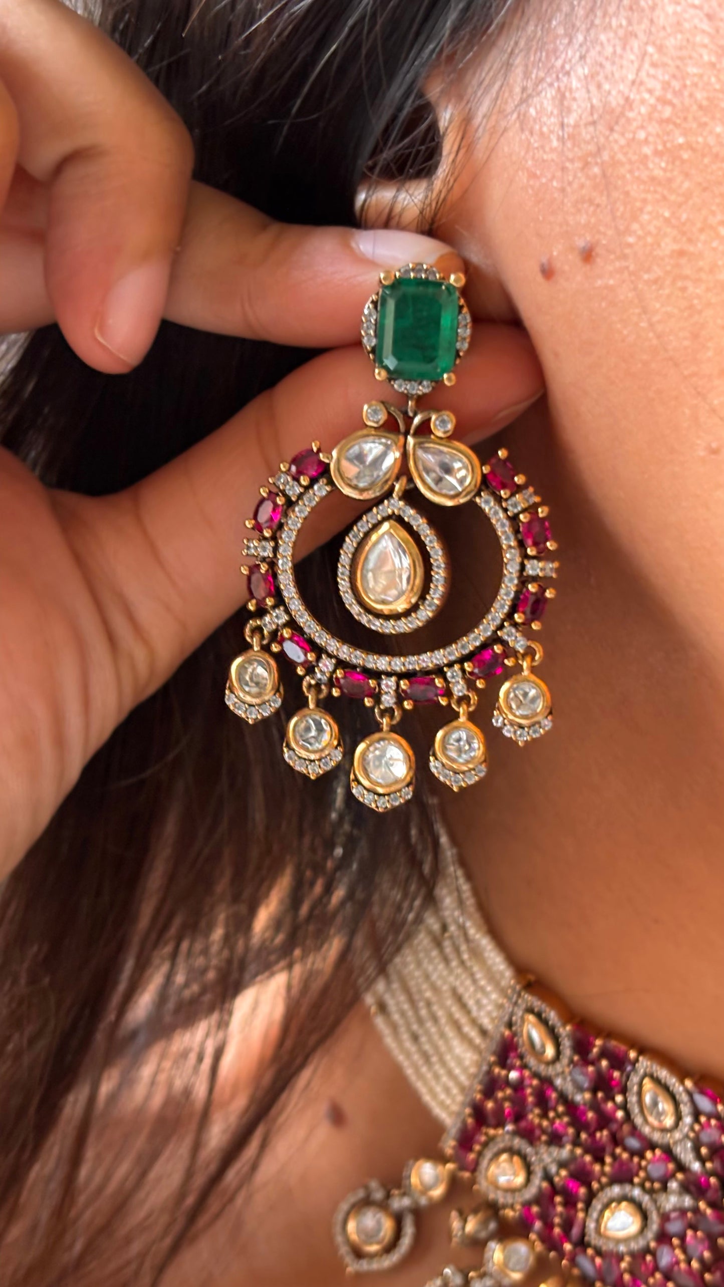 Rani pink takkar work choker