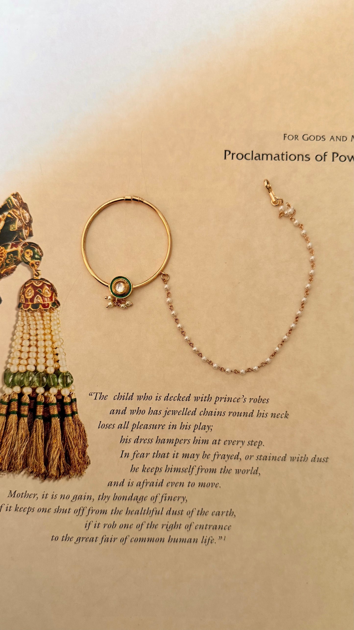 Meenakari moissanite nath