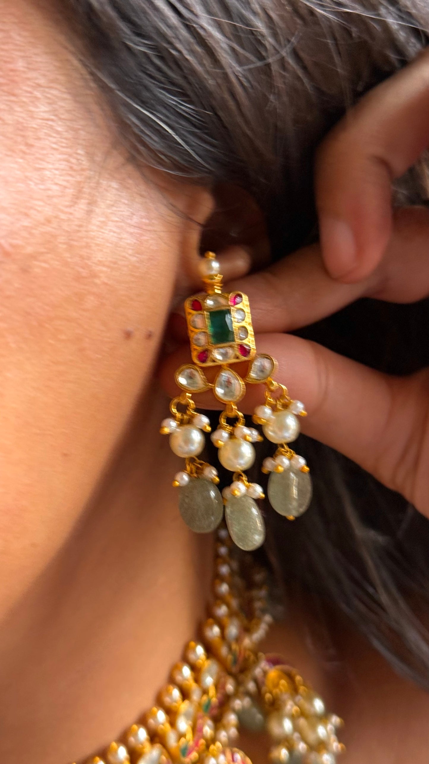 Heritage paachi kundan swarn Necklace