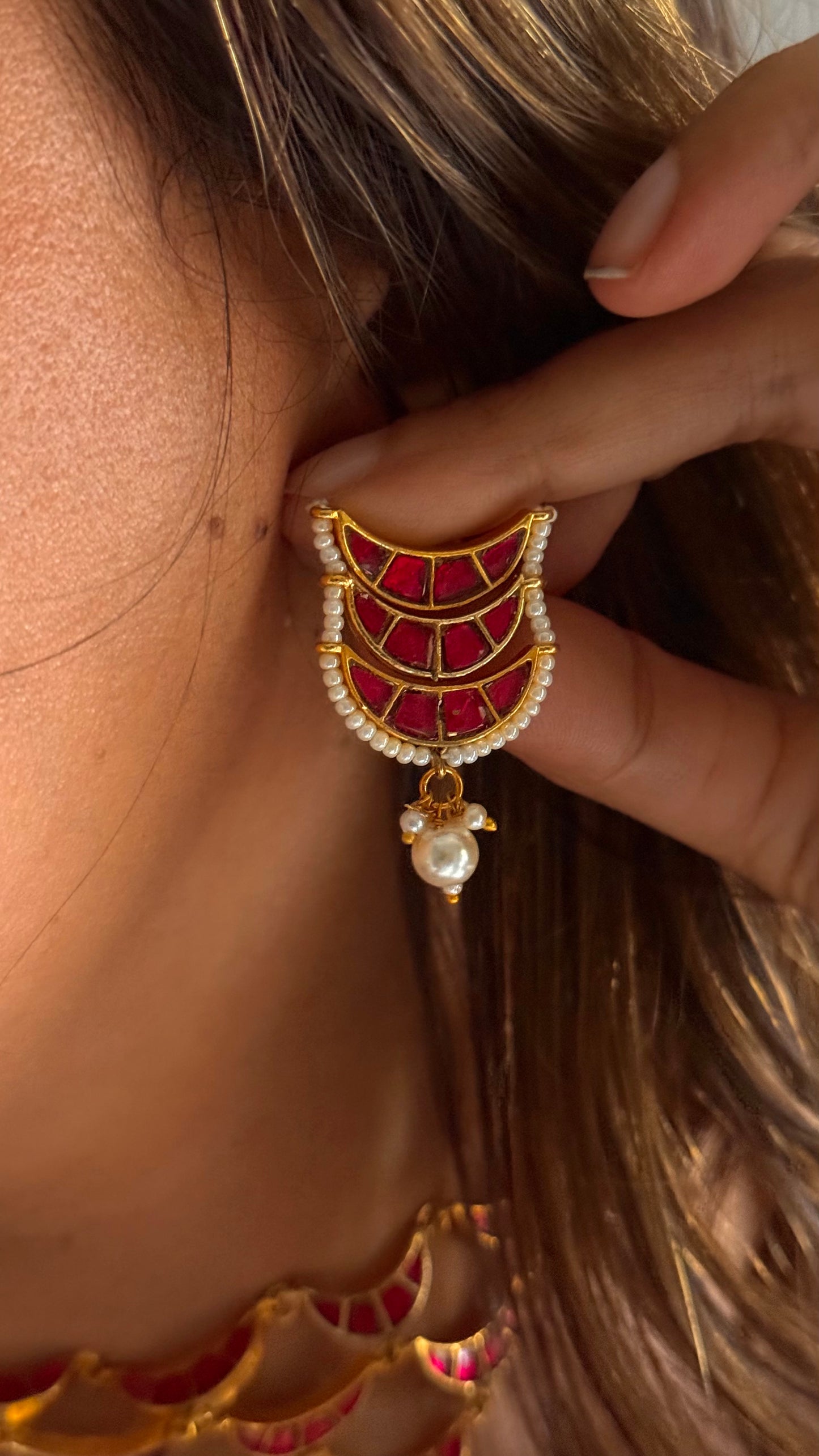 Rani pink chand designer Necklace