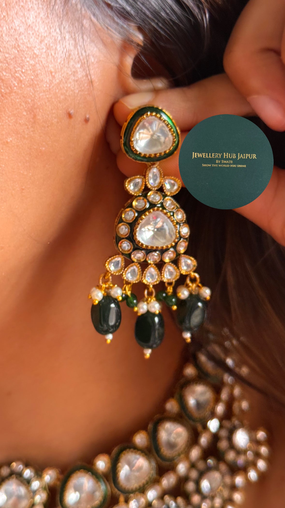 Kumudini Moissanite Polki necklace