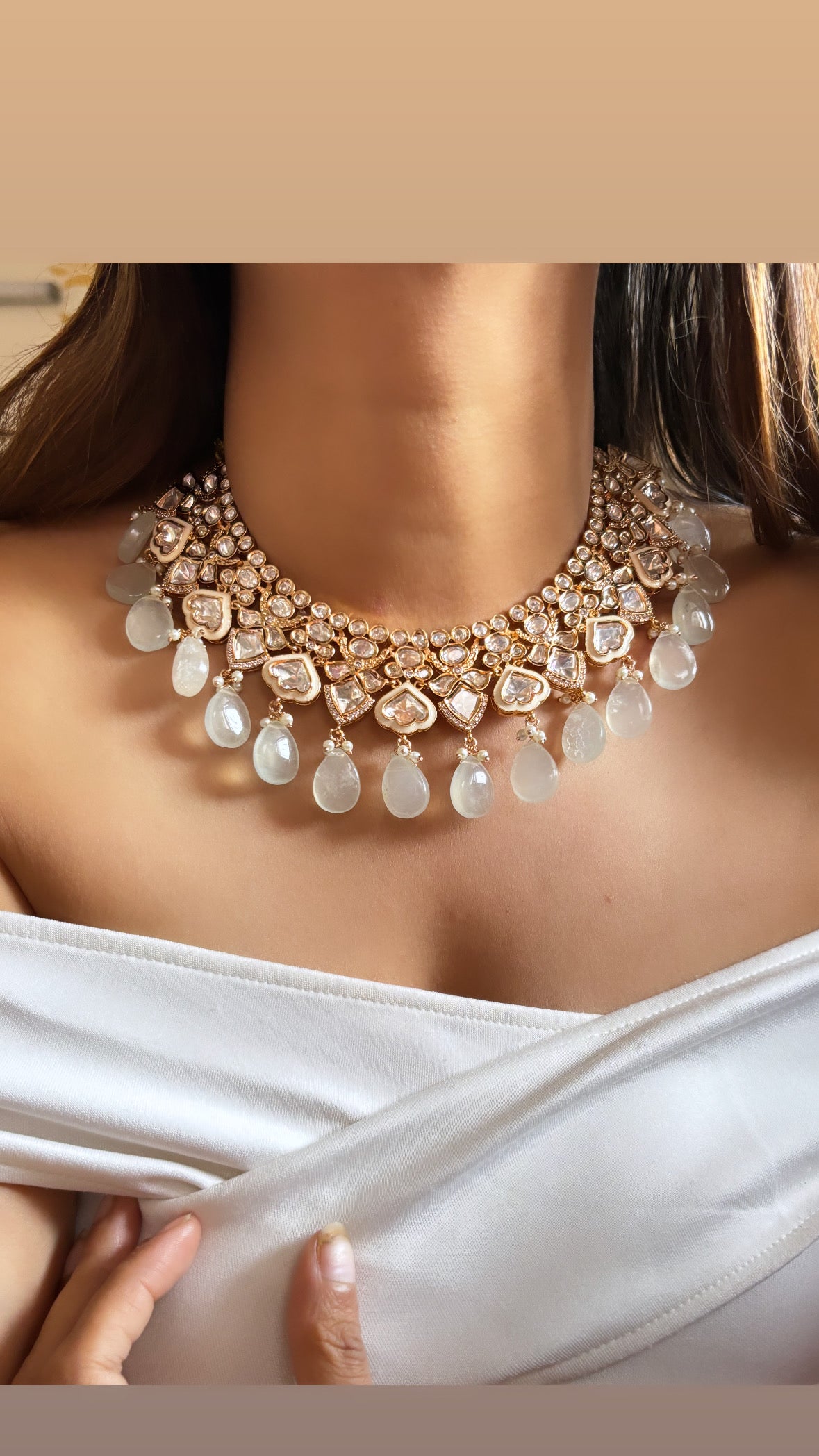 Meenakari Moissanite necklace