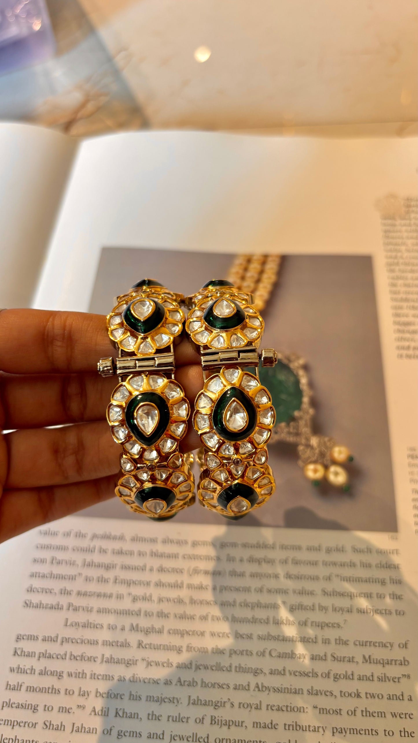 Meenakari polki drop bangles