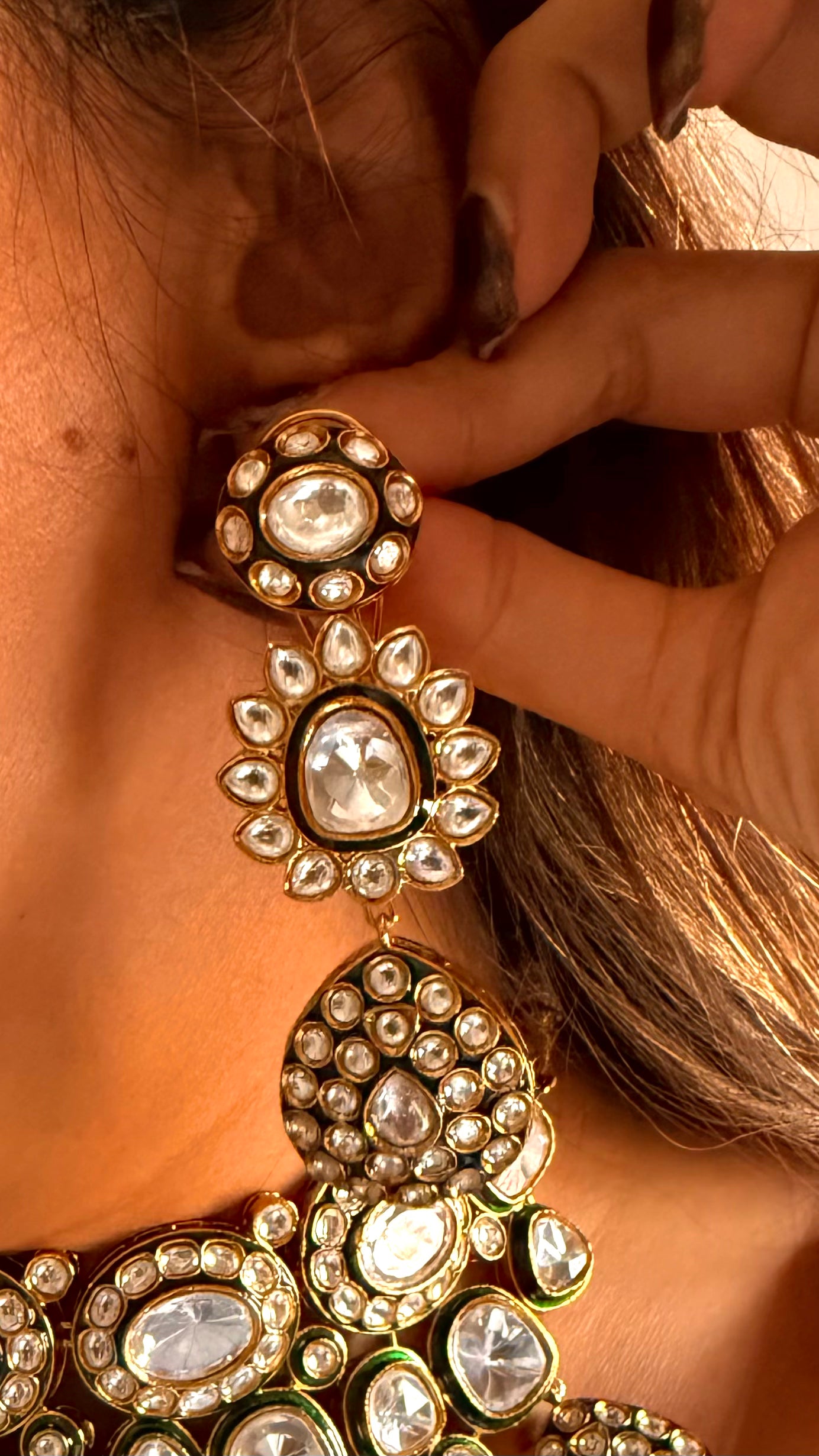 Shikha Emerald meenakari doublet & ruby polki choker