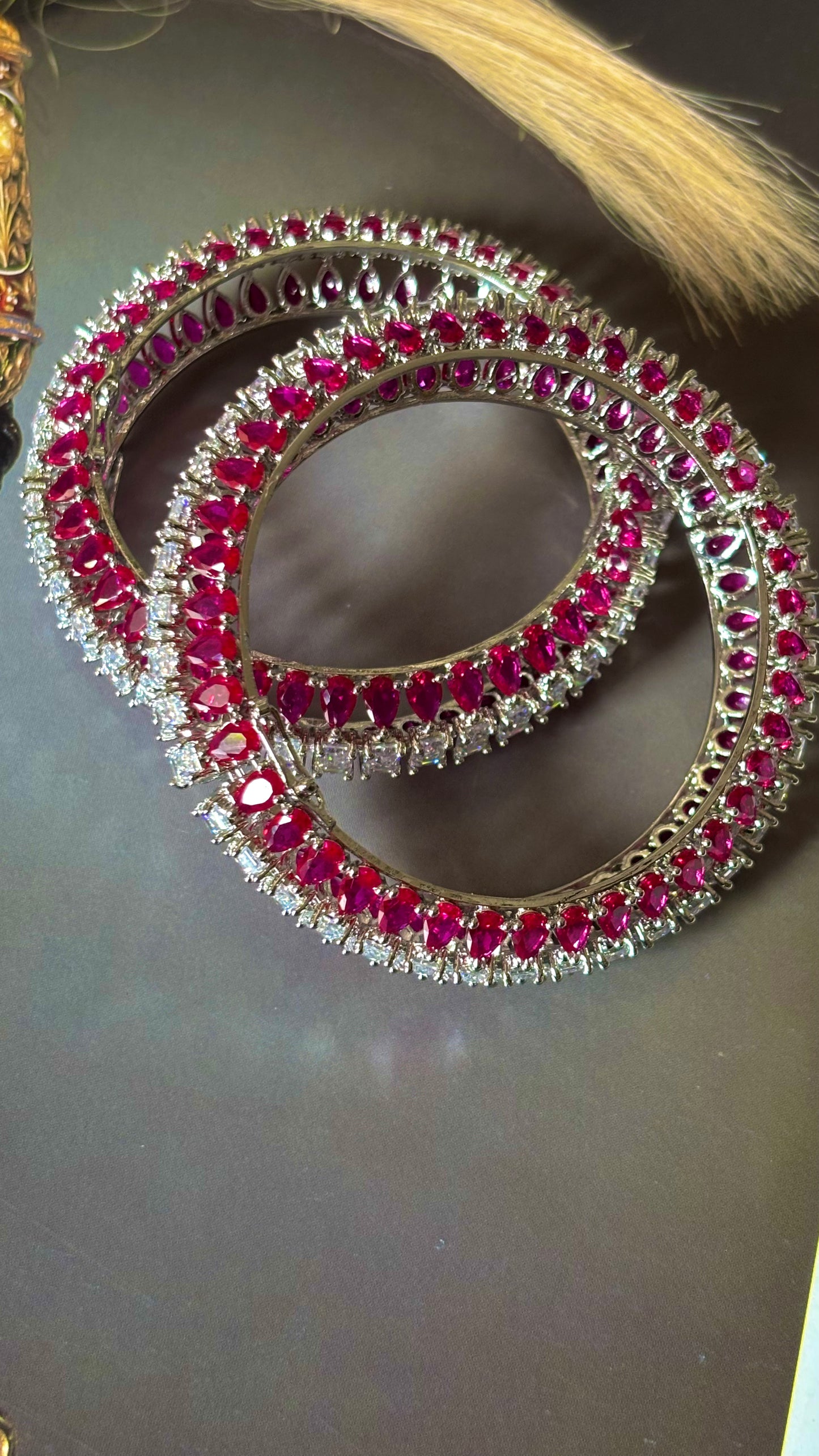 Ranipink cz elara diamond bangles