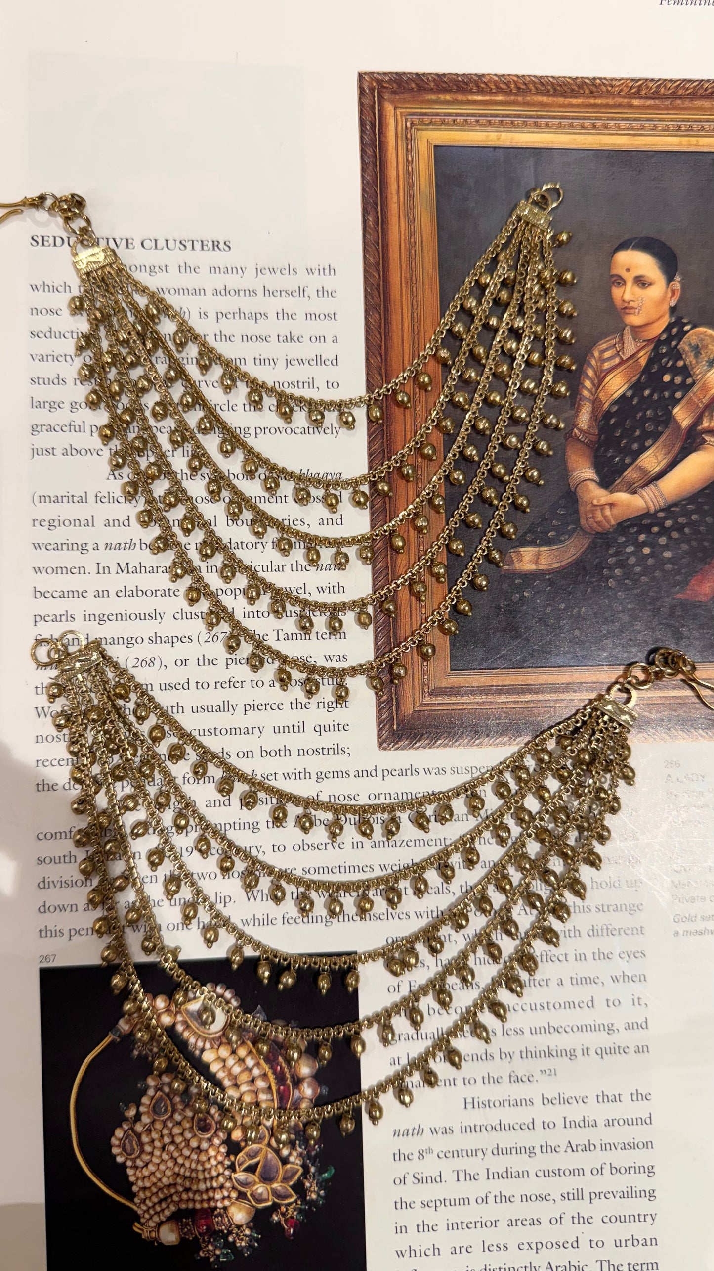 Five layered victorian earchain