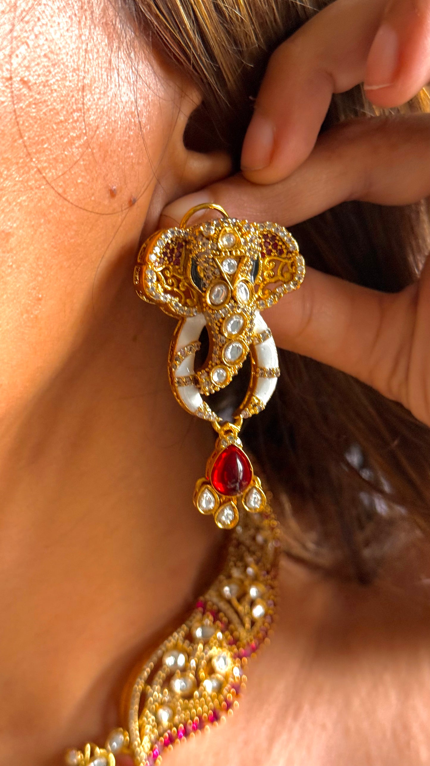 Emerald Lord Ganesha, inspired designer necklace