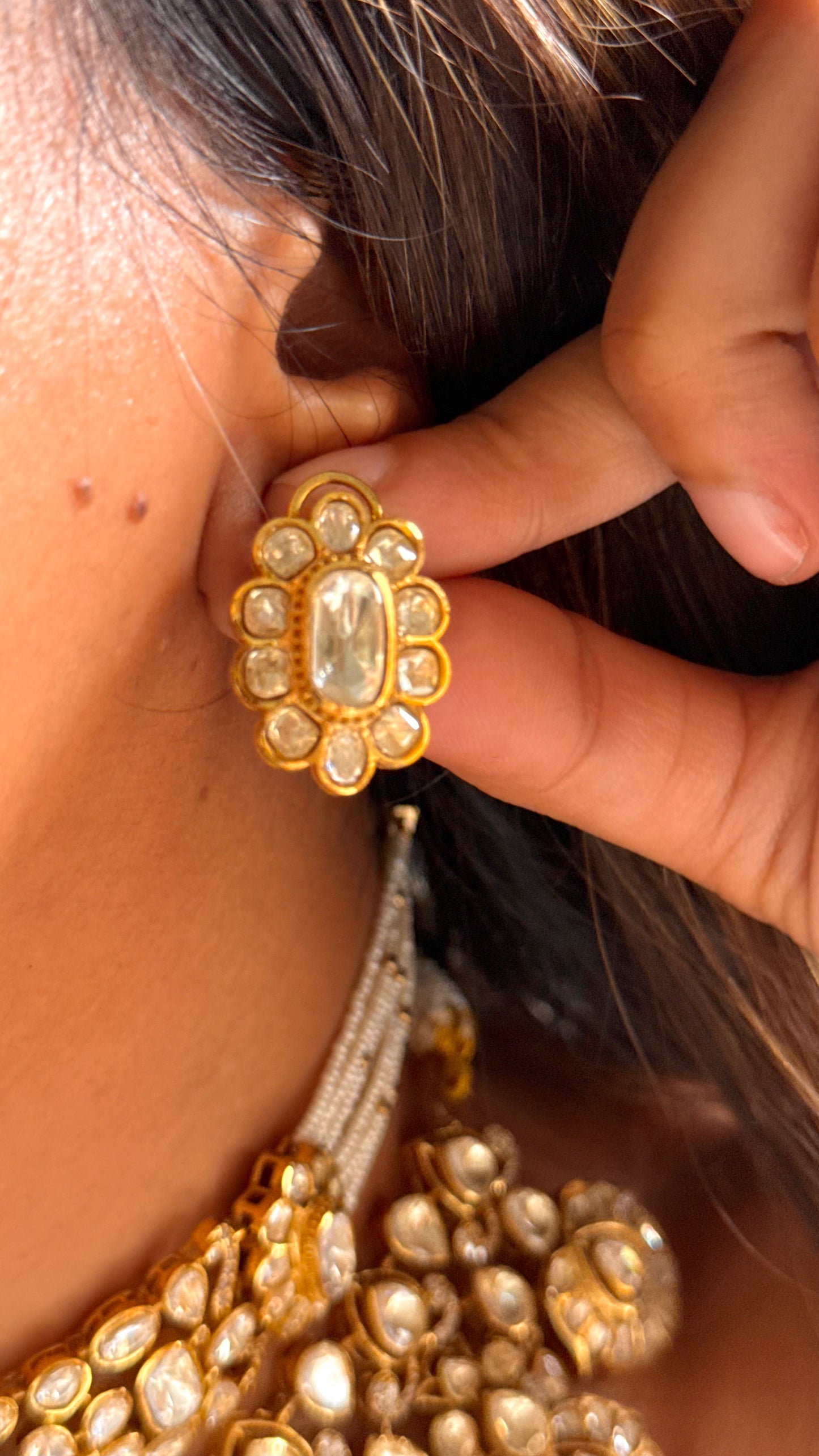 Peeli polki heritage choker