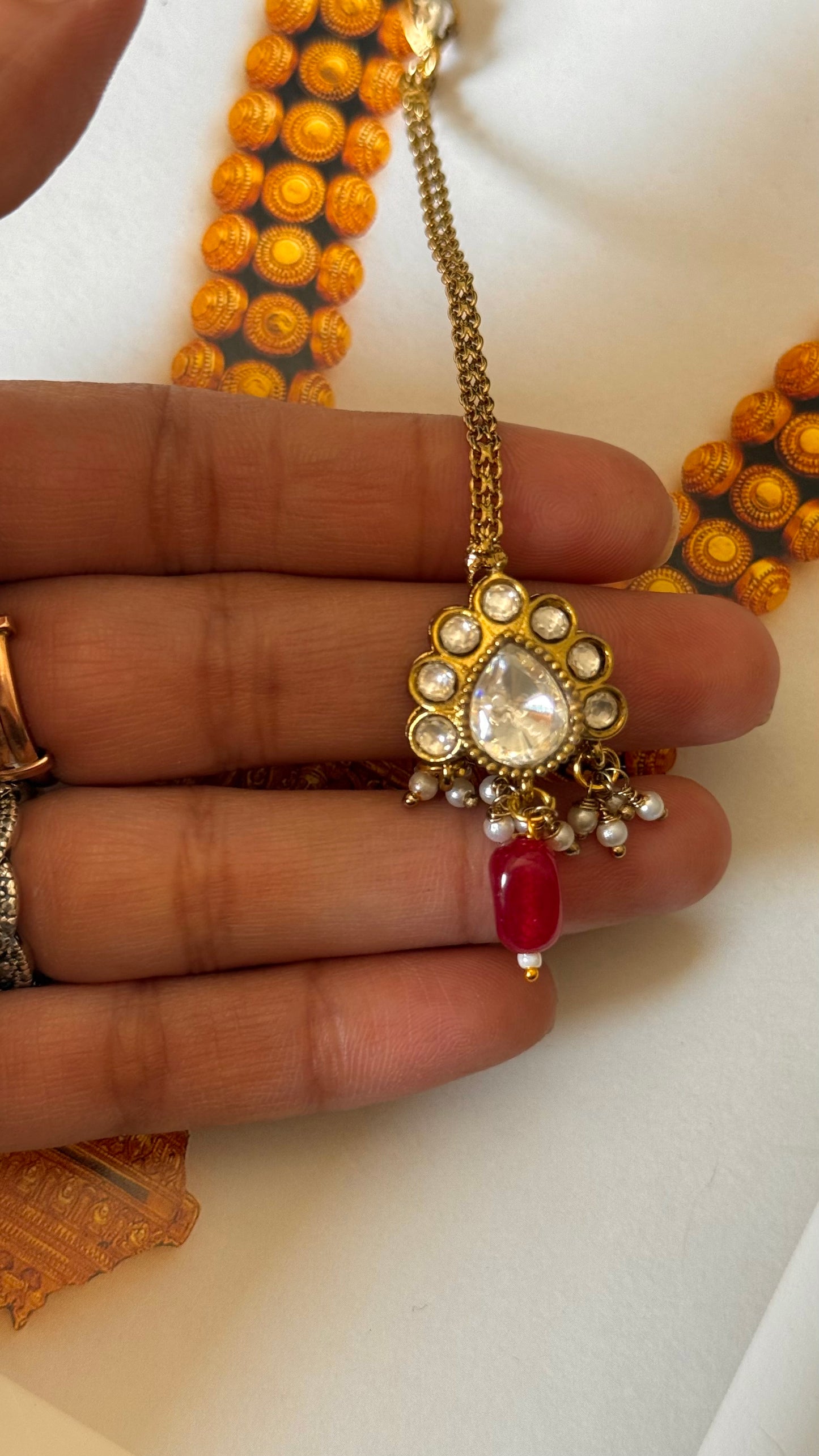 Mangtikka ruby drop uncut polki