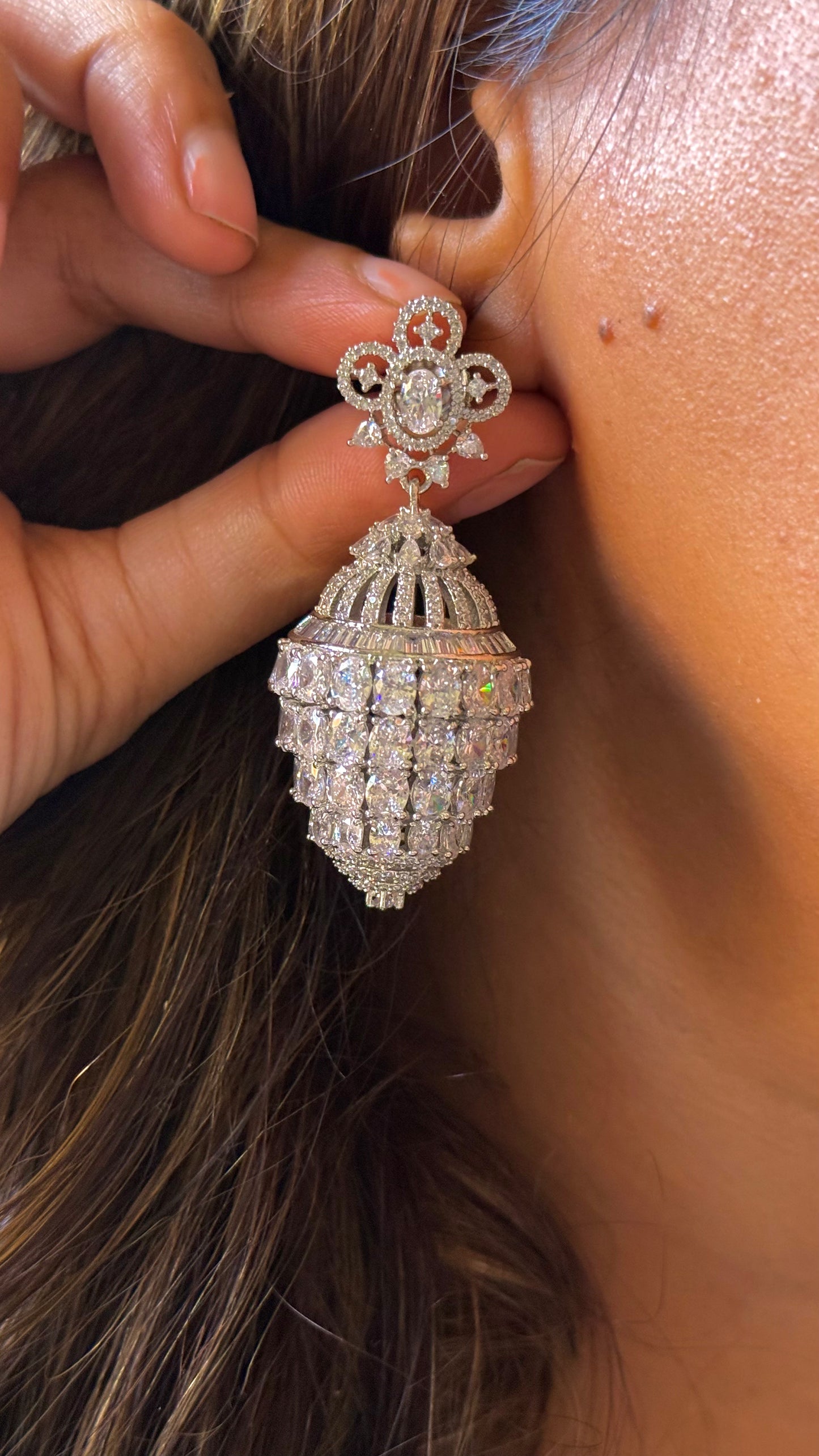 CZ Diamond Designer Danglers