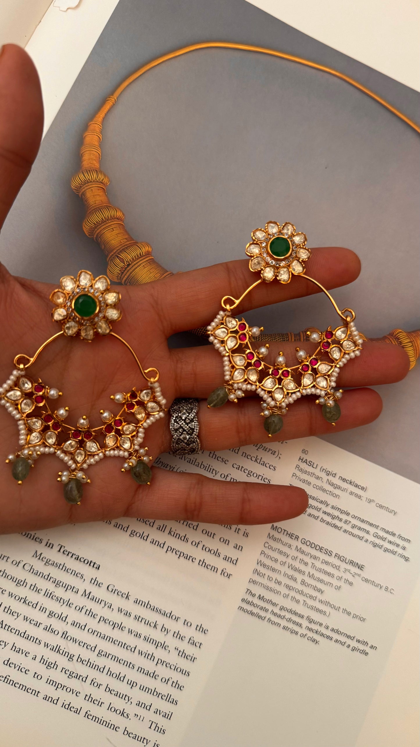 real moissanite Chandbali Earrings