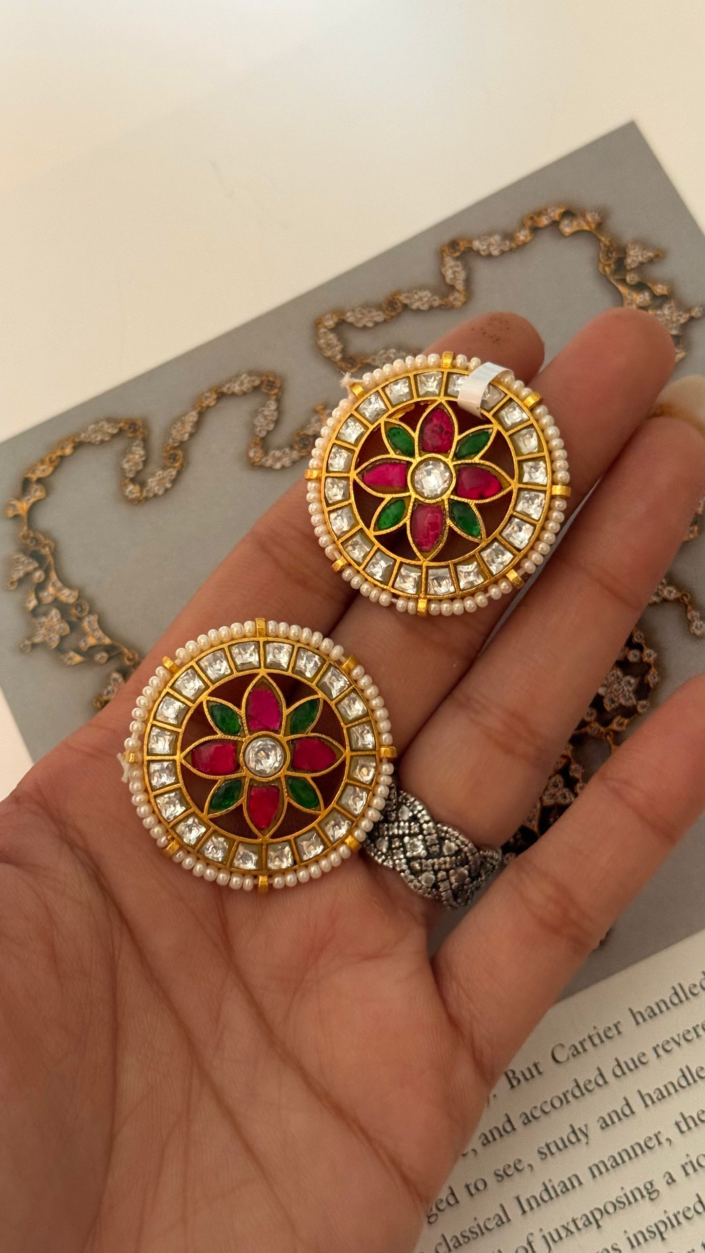 Paachi Ruby & emerald heritage studs