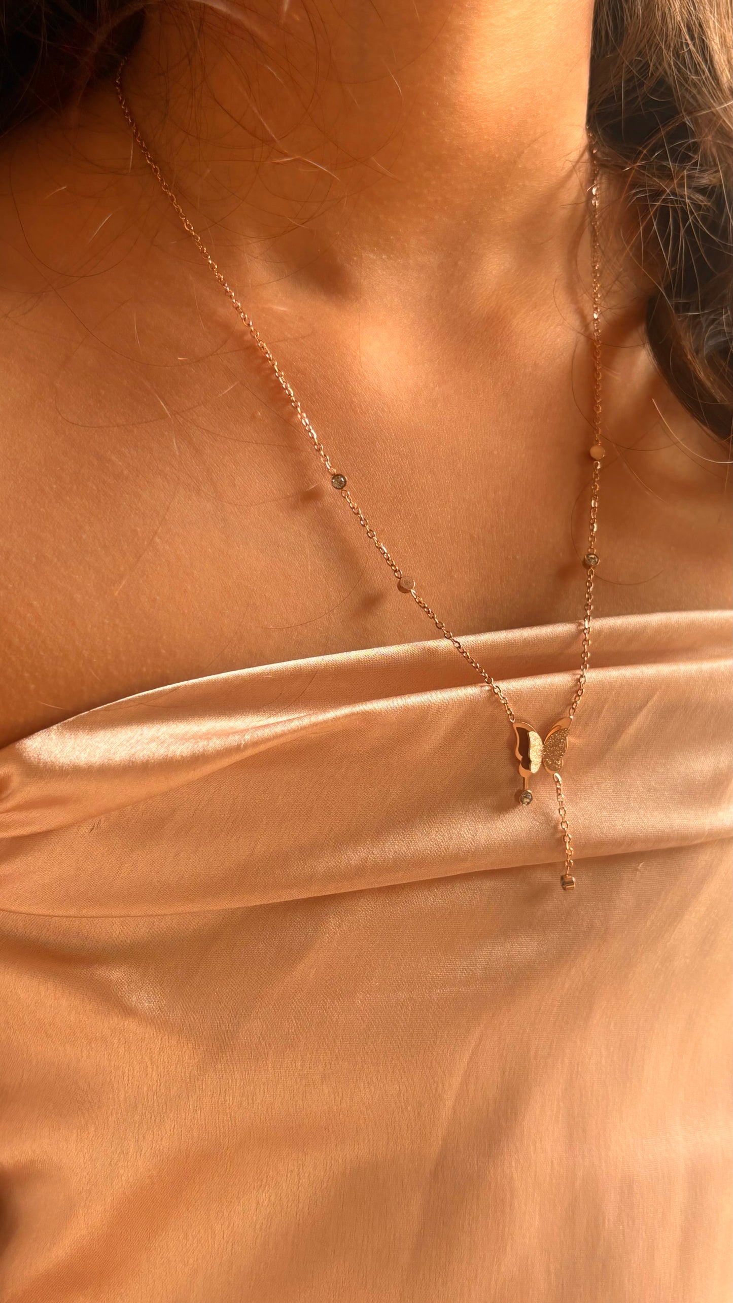 Rosegold butterfly necklace