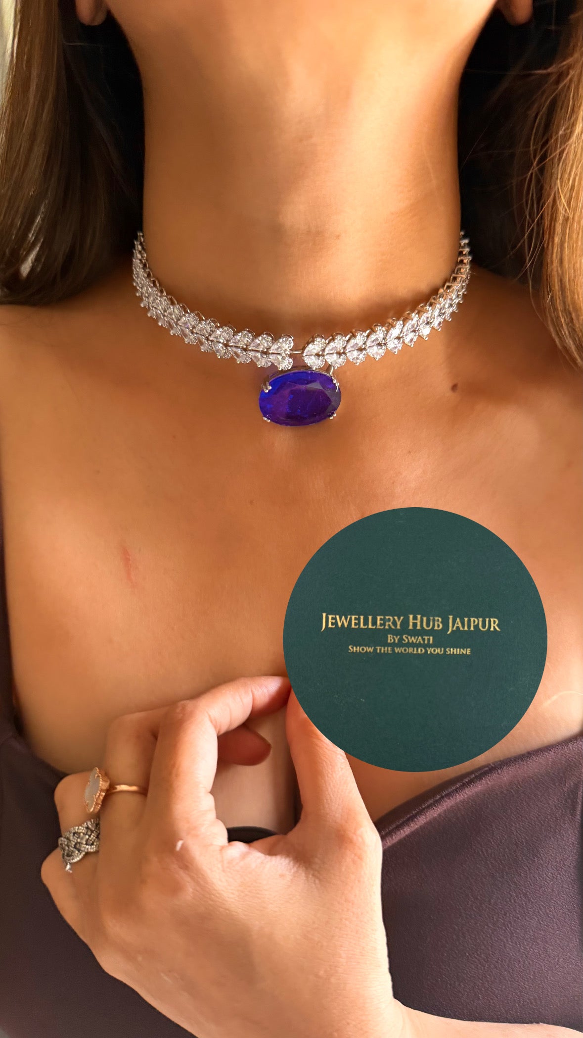 Sapphire cocktail Choker set