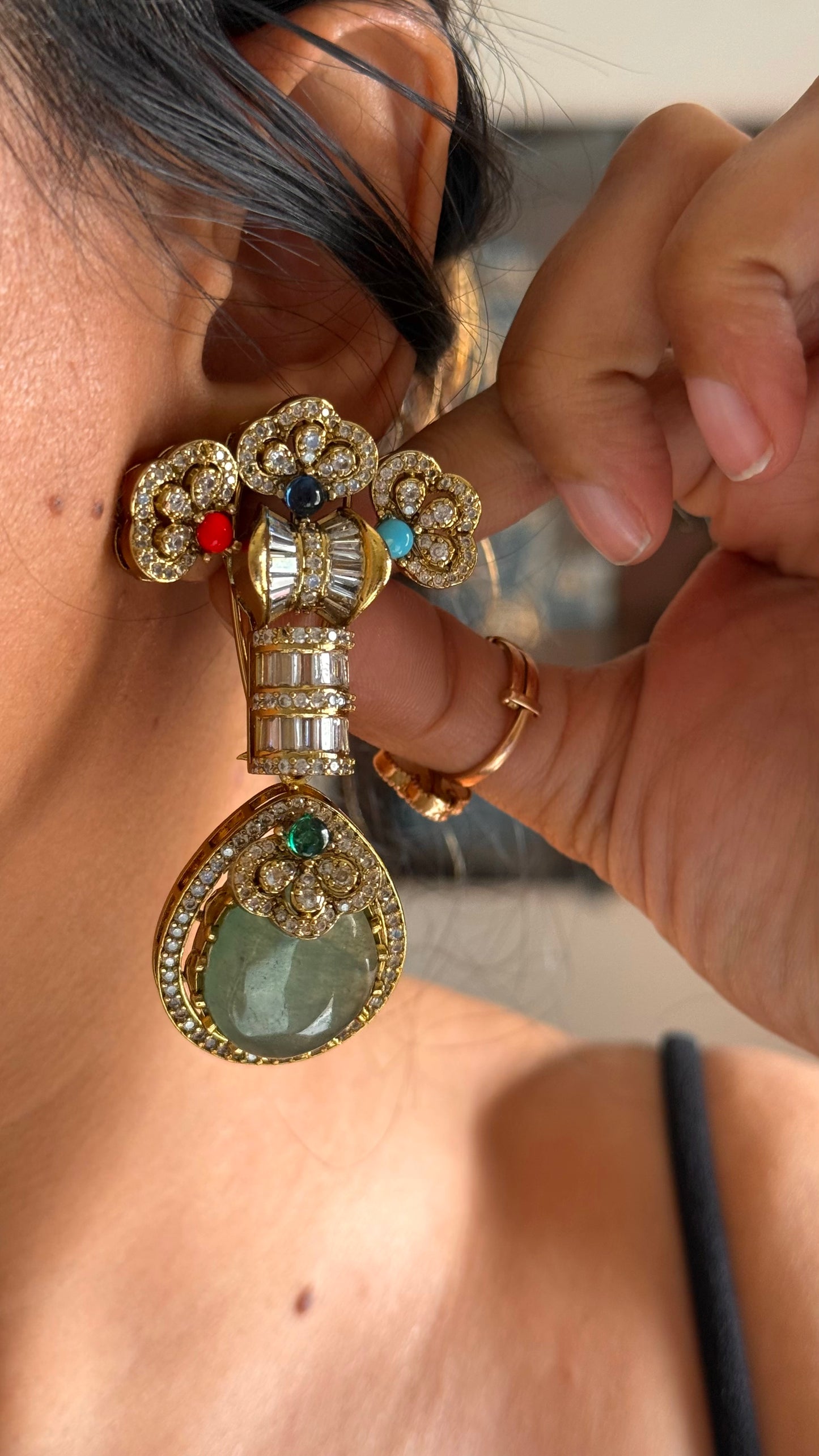 Sabyasachi inspired cocktail necklace (mint)