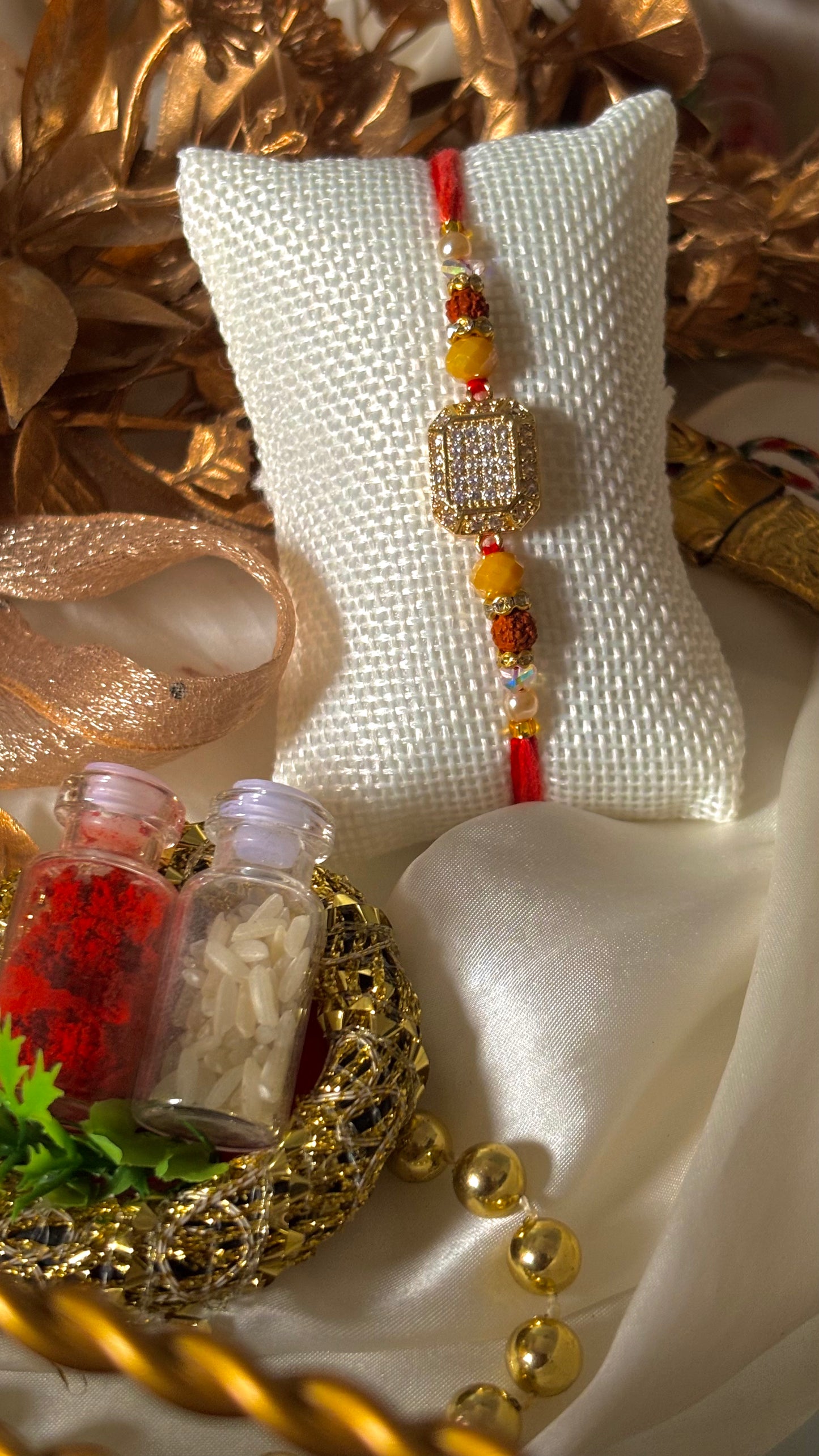Cz diamond designer rakhi ( shipping will be extra )