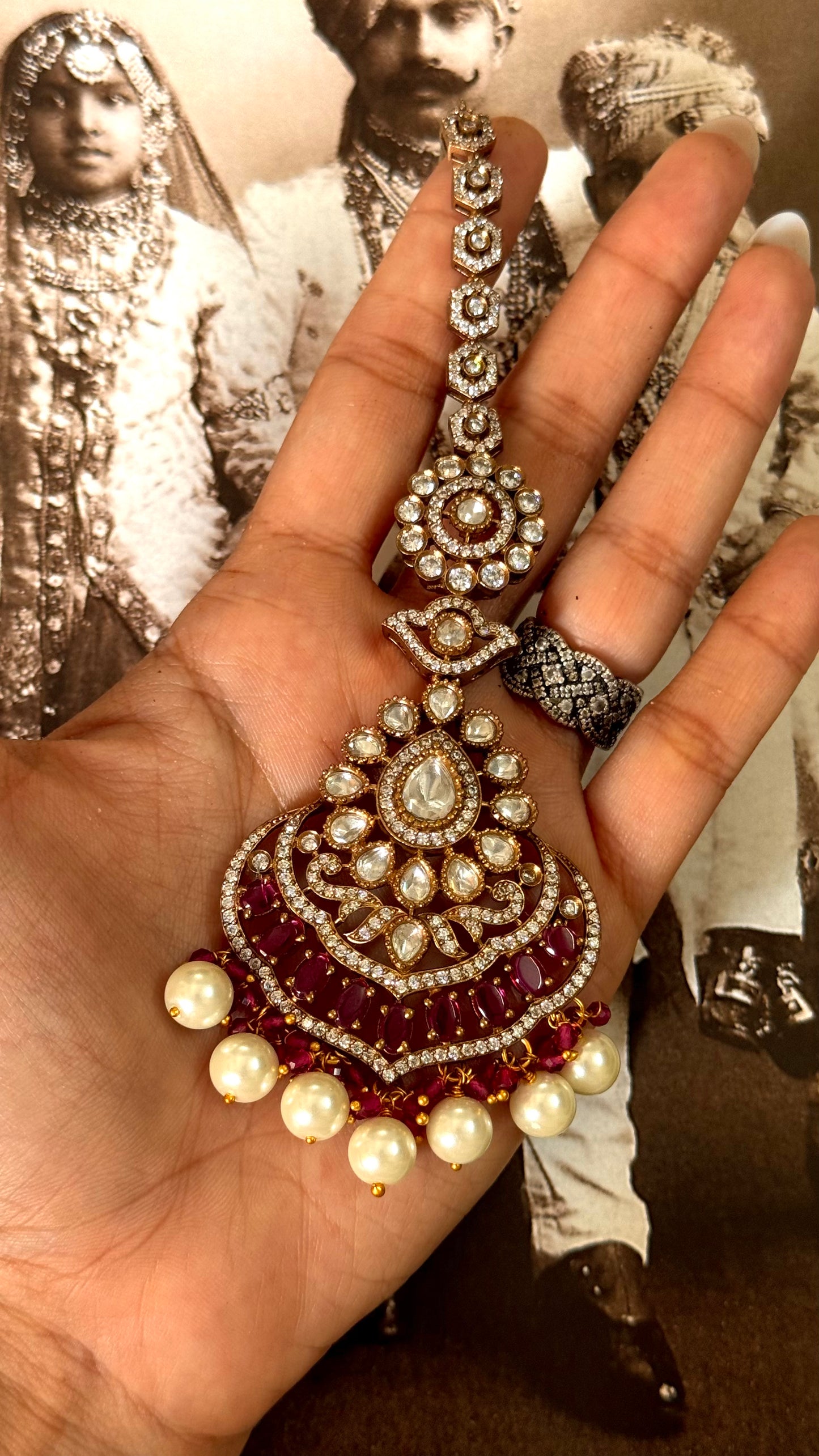 Ruby Crescent Maangtika