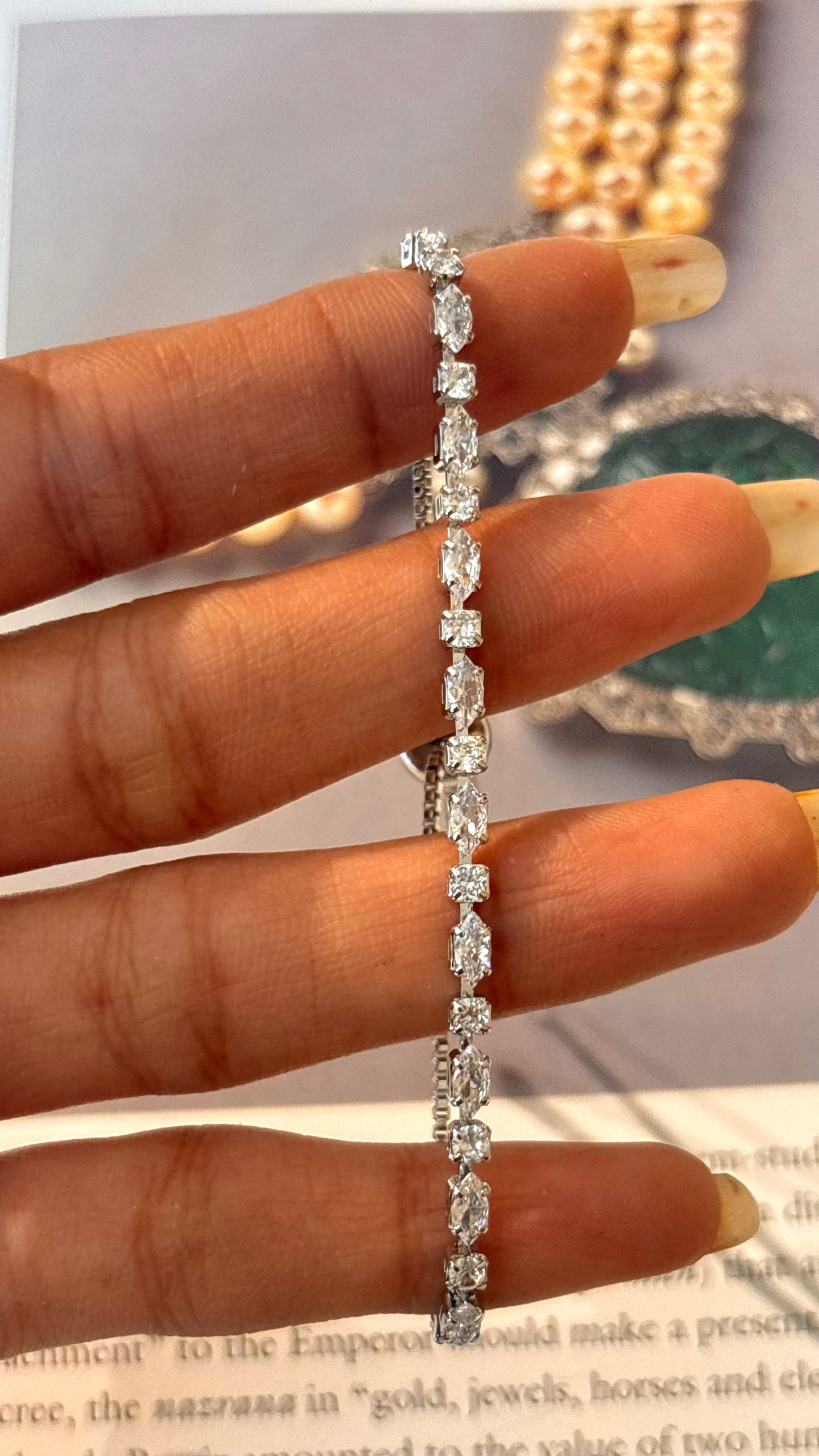 Cz diamond adjustable bracelet (anti tarnish)