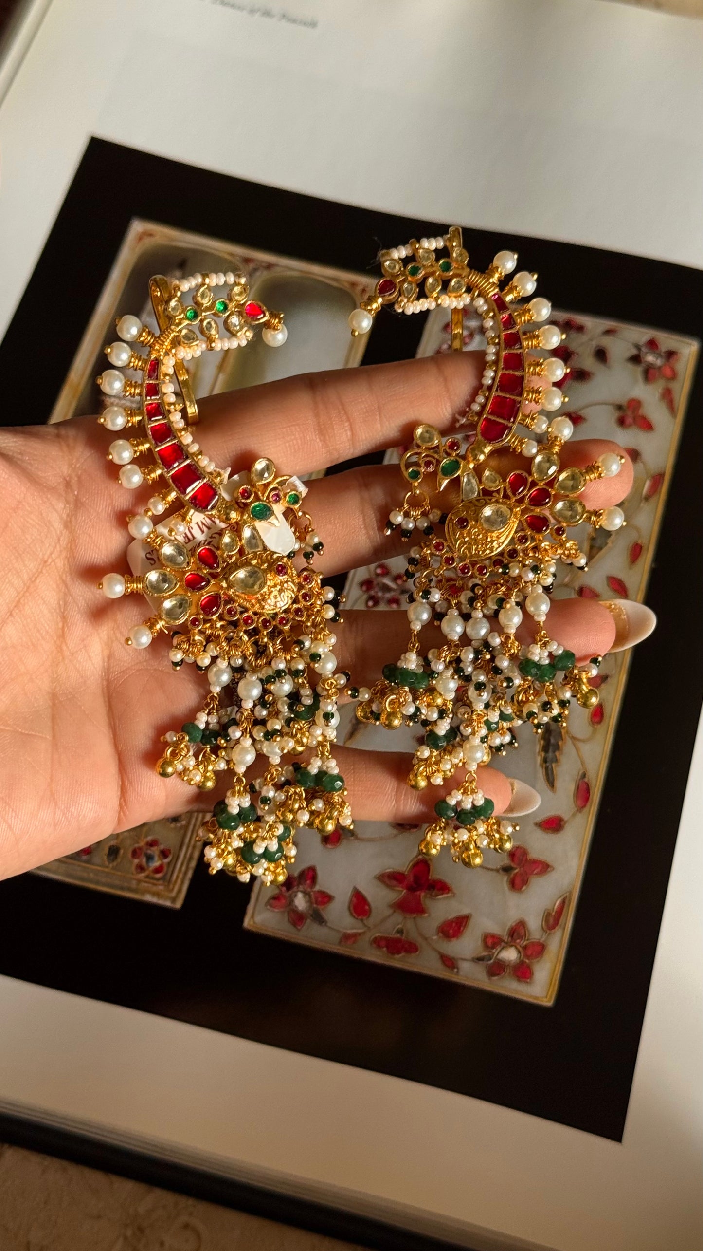 Paachi rajwada ruby ear cuff Chandbali