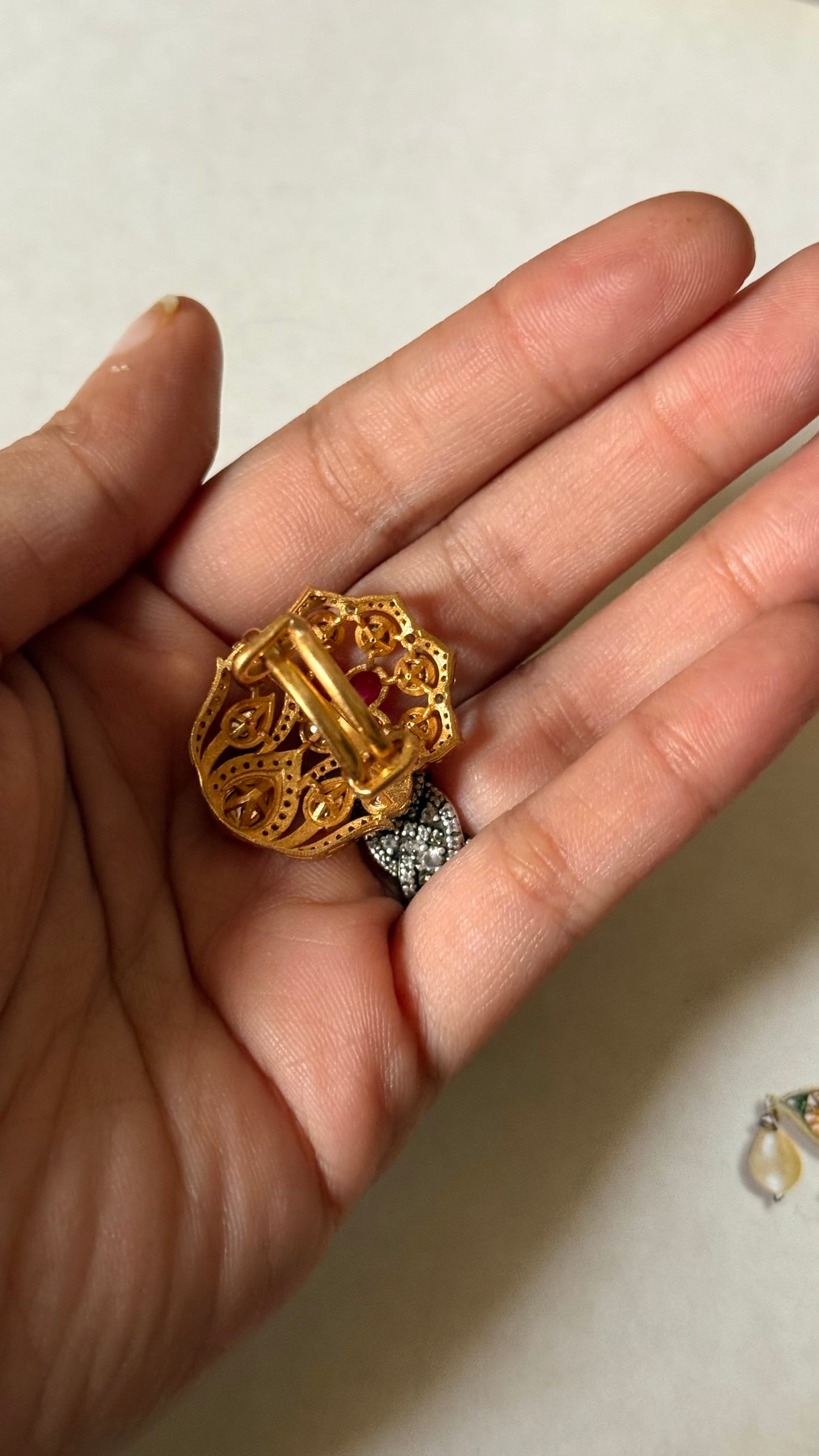 Ruby katdana moissanite adjustable ring