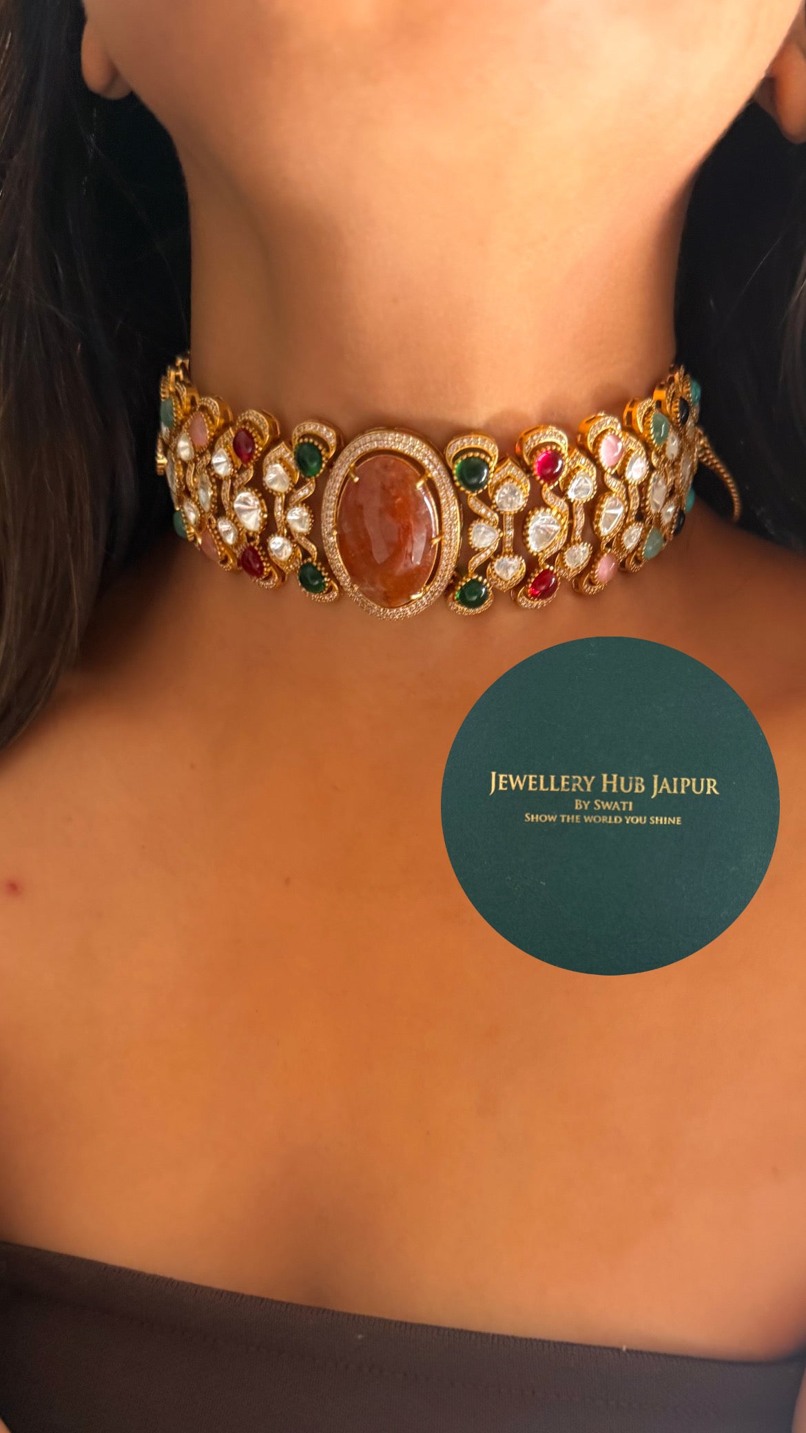 Navratna doublet designer choker set